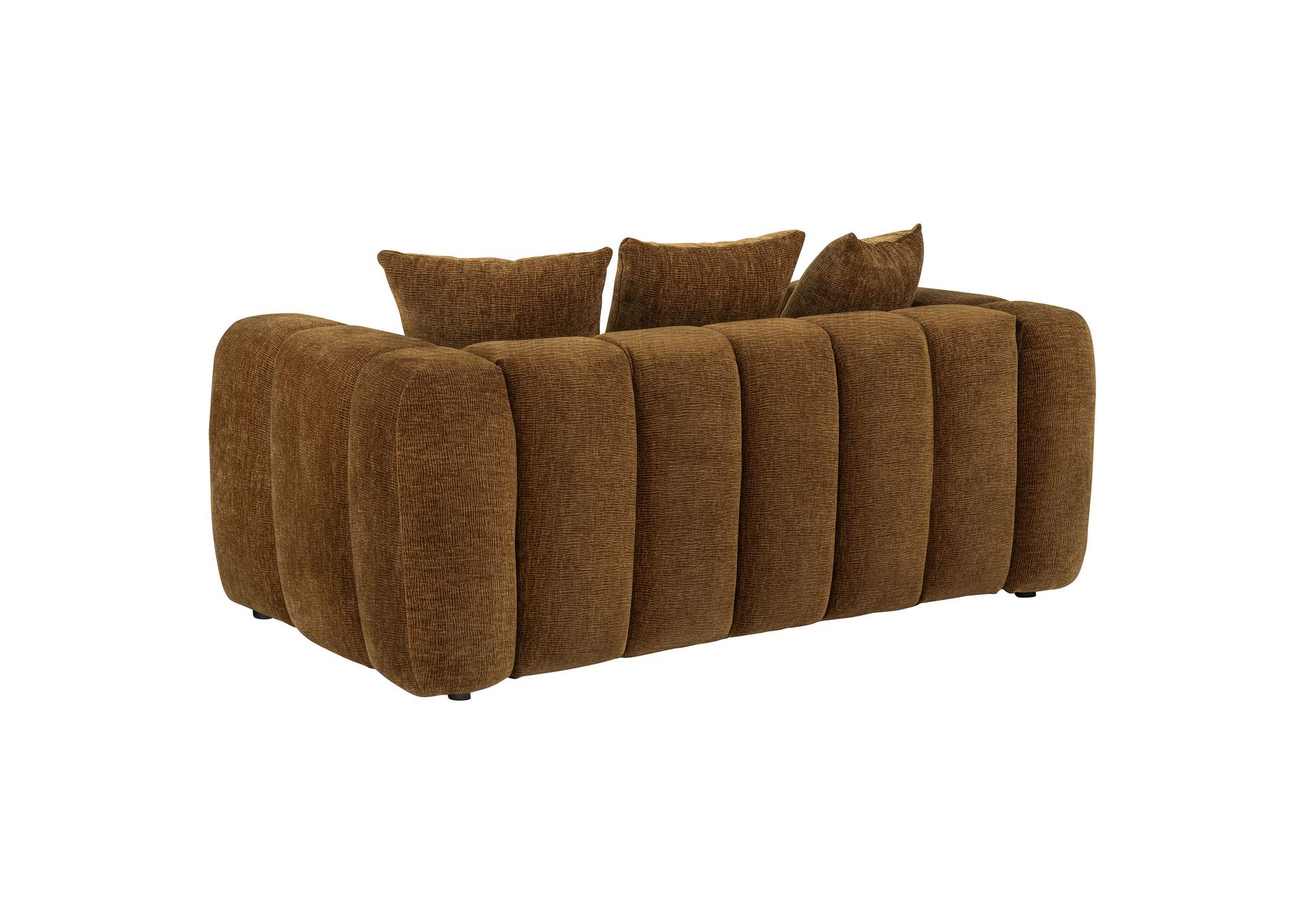 Lazaro 3-piece Fabric Upholstered Wide Channel Sofa Set Bronze image 12