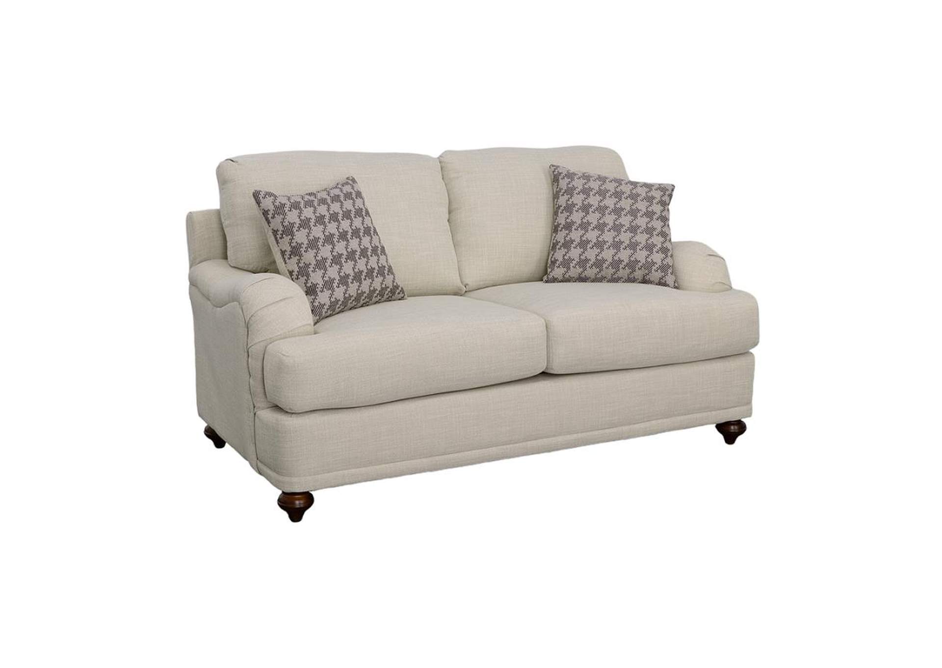 Glenn Cushion Back Loveseat Light Grey