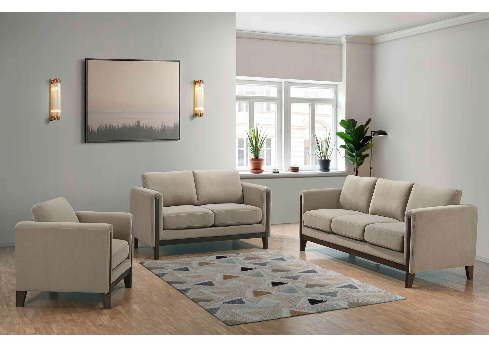 Islington Fabric Upholstered Panel Arm Accent Chair Taupe image 10