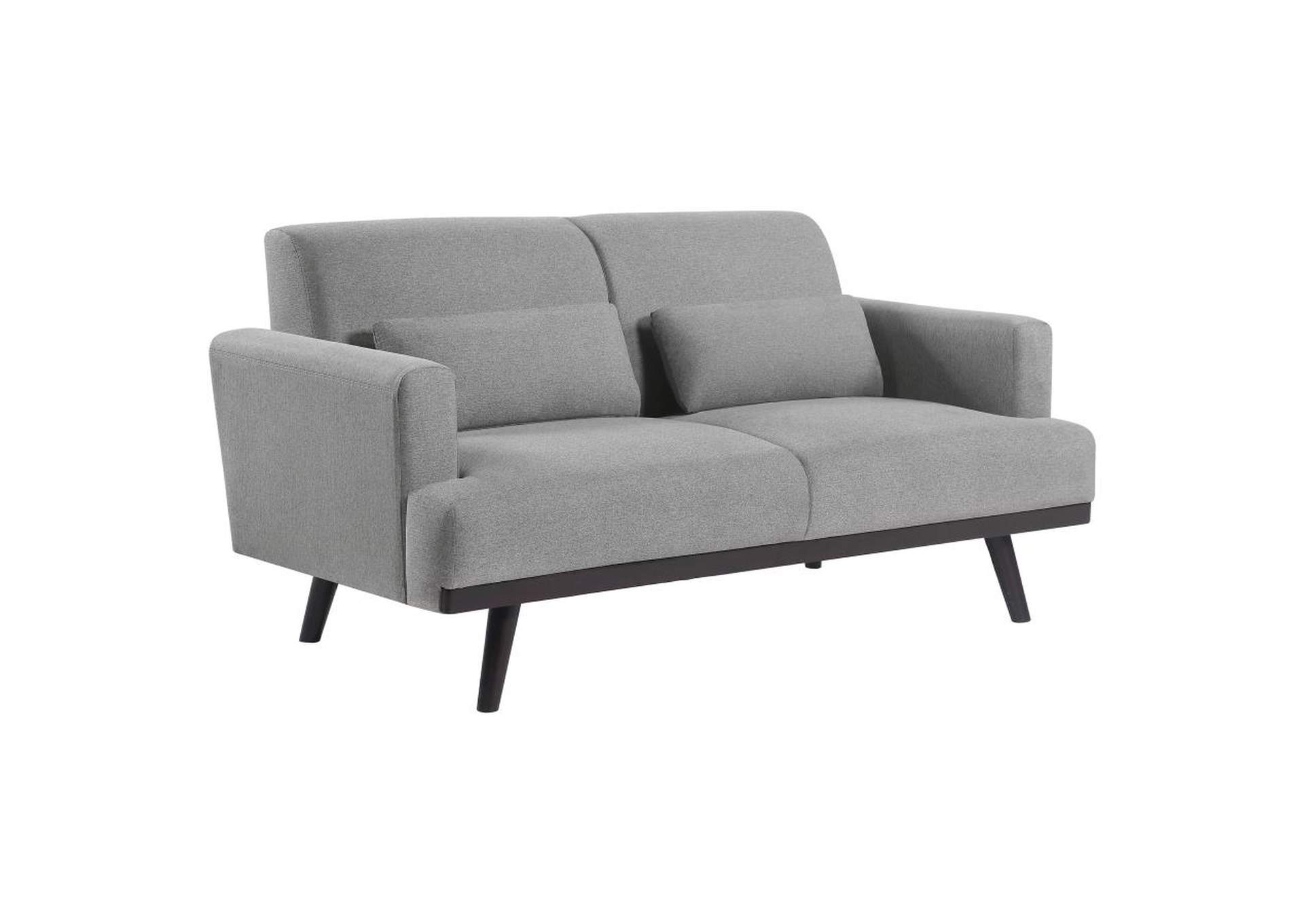 Blake 2-piece Upholstered Living Room Set with Track Arms Sharkskin and Dark Brown image 8