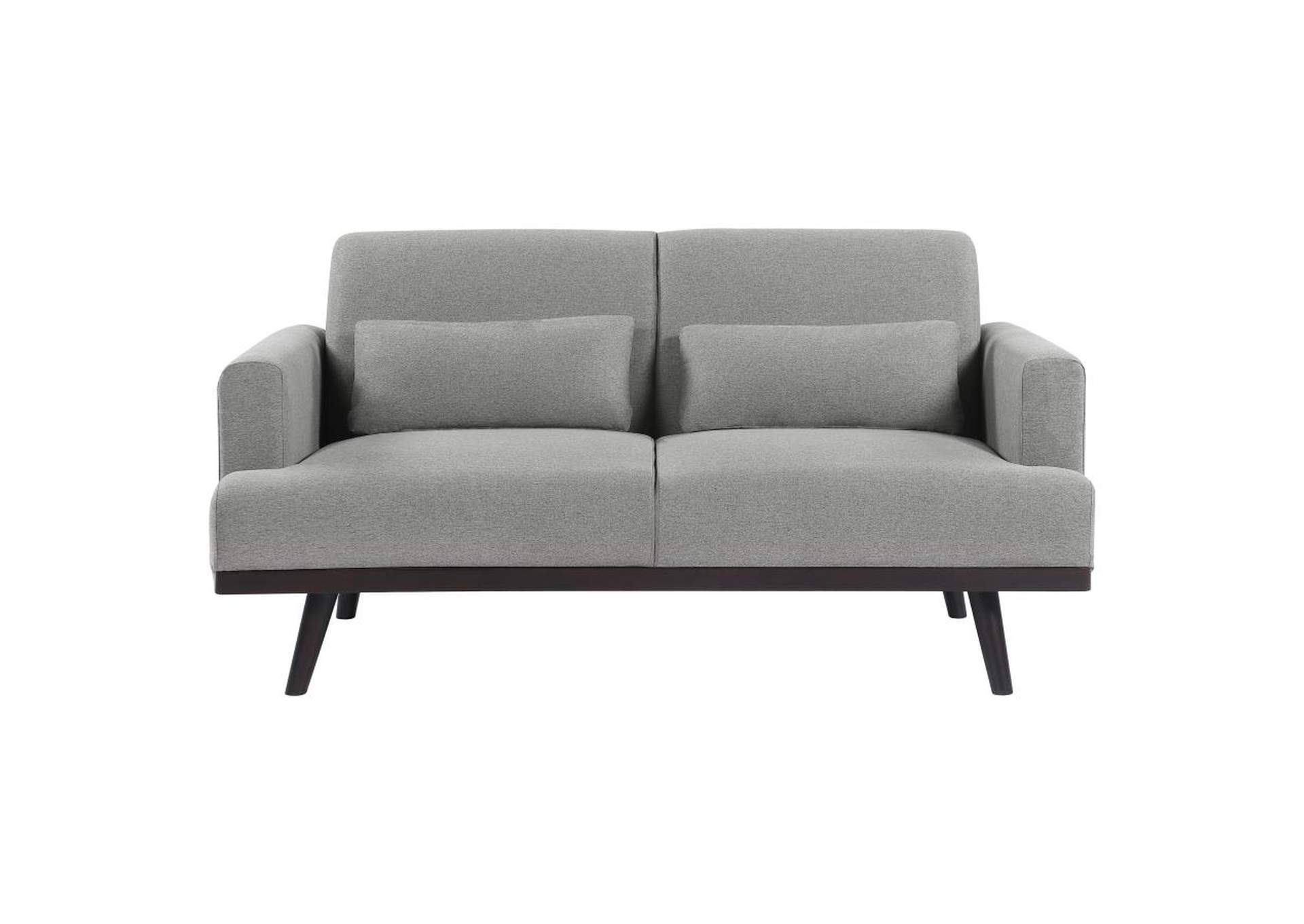 Blake 2-piece Upholstered Living Room Set with Track Arms Sharkskin and Dark Brown image 9