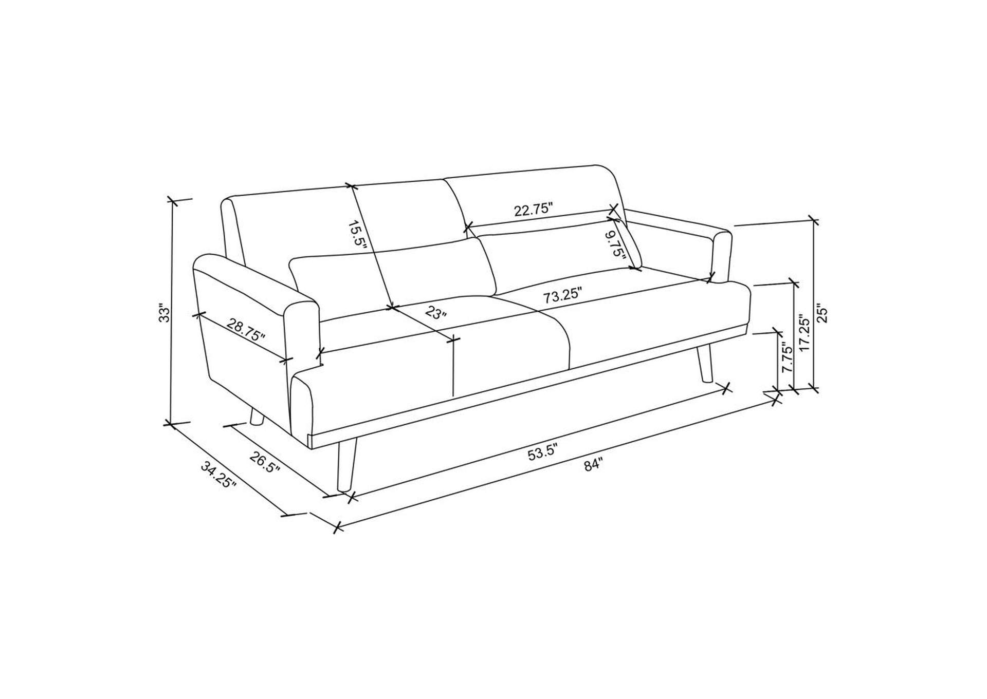 Blake 2-piece Upholstered Living Room Set with Track Arms Sharkskin and Dark Brown image 4