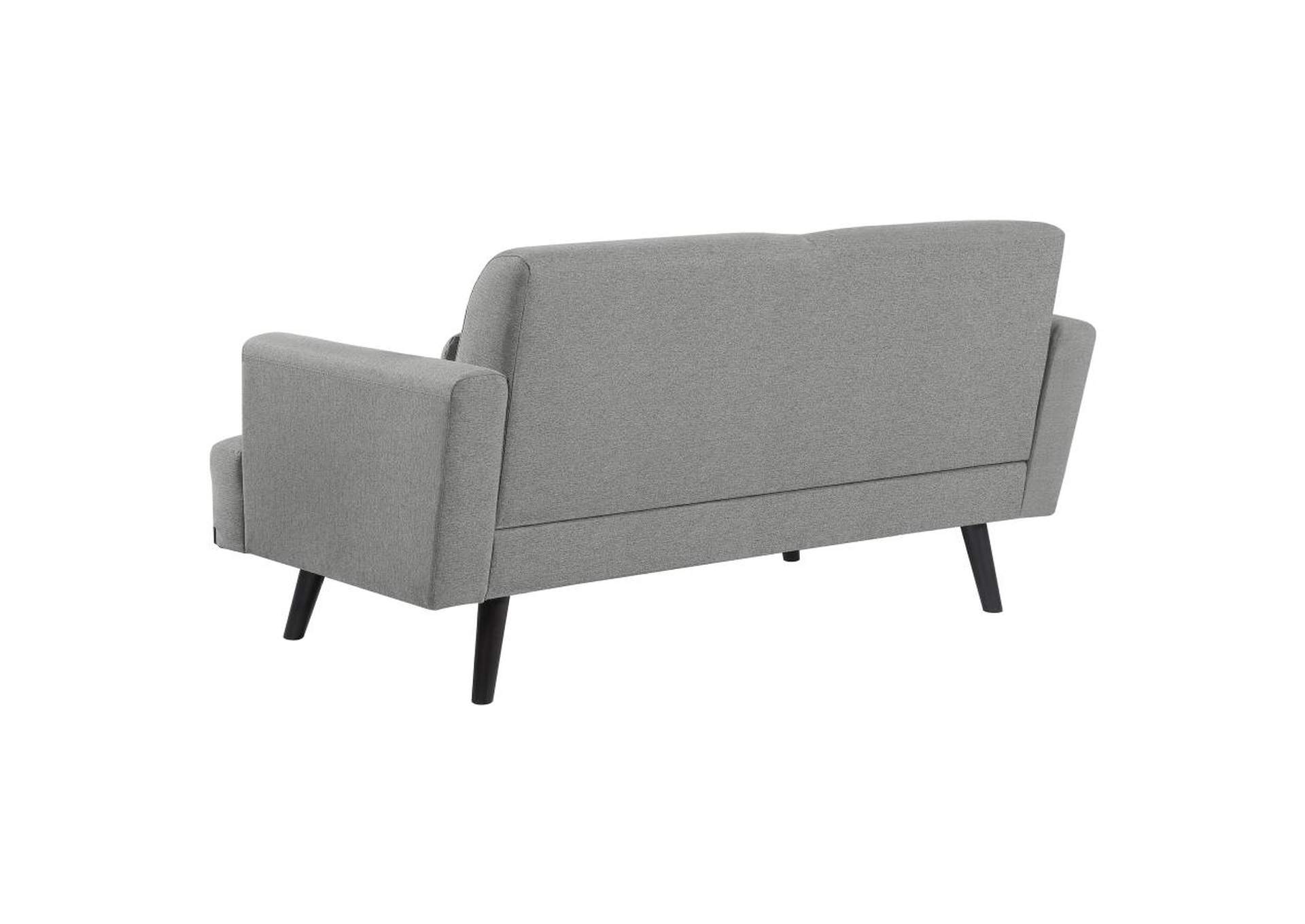 Blake 3-piece Upholstered Living Room Set with Track Arms Sharkskin and Dark Brown image 8