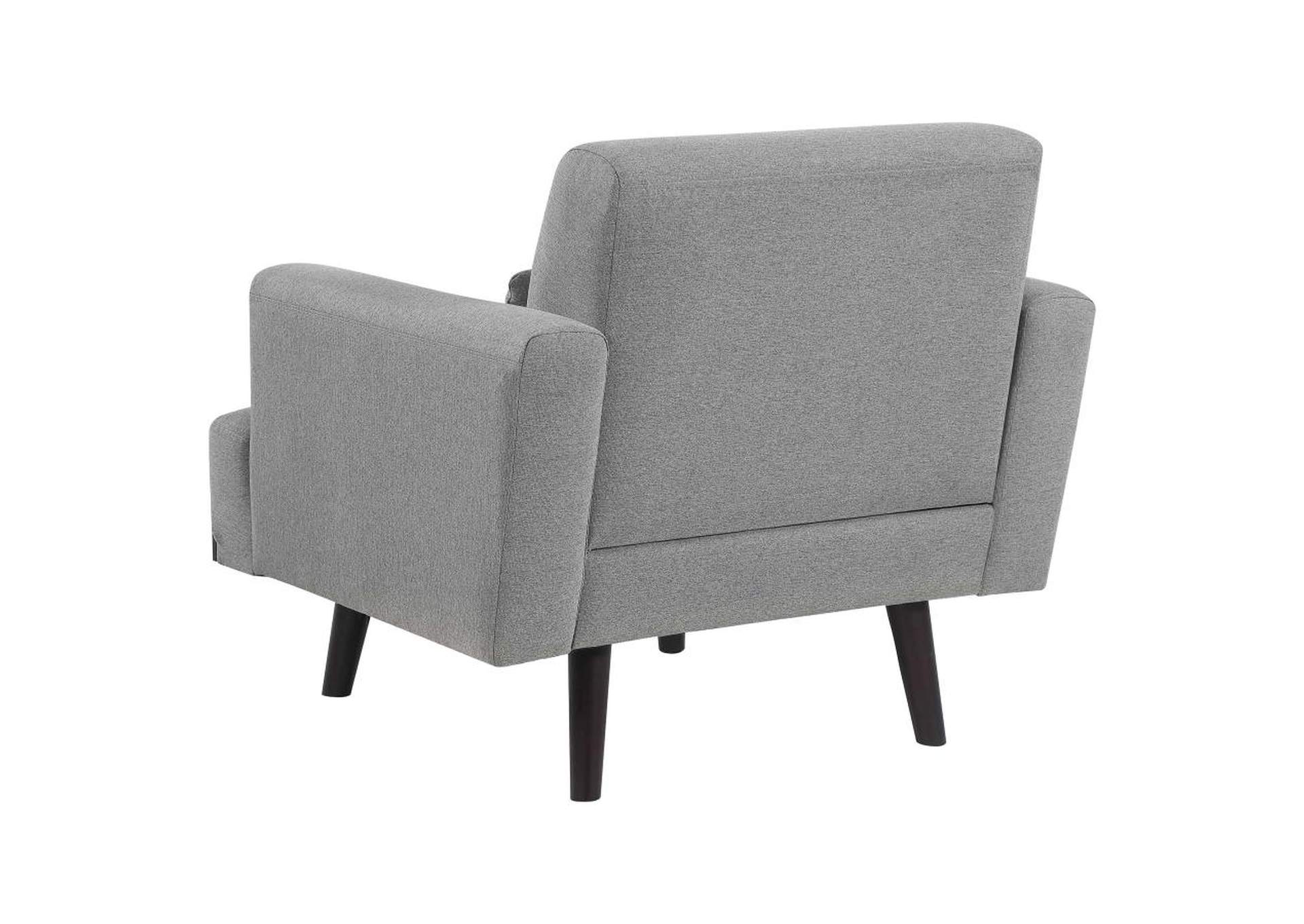 Blake 3-piece Upholstered Living Room Set with Track Arms Sharkskin and Dark Brown image 11