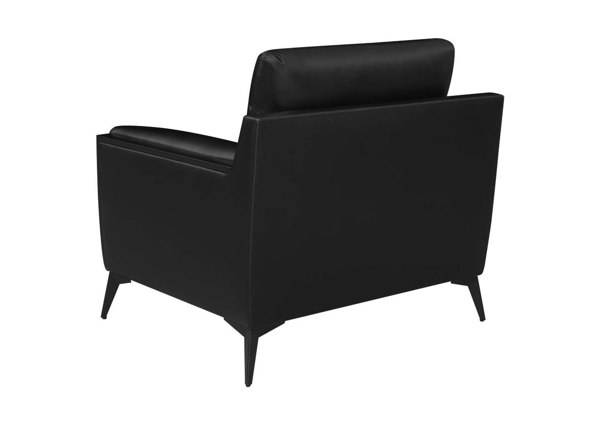 Moira Upholstered Tufted Living Room Set with Track Arms Black image 13