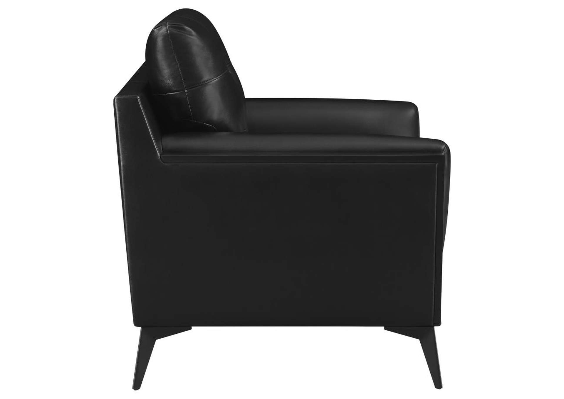Moira Upholstered Tufted Living Room Set with Track Arms Black image 14
