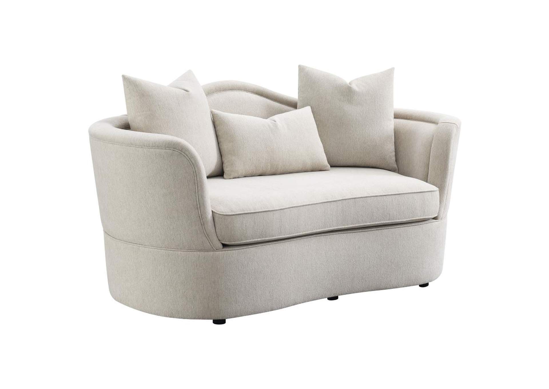 Kamilah 2-piece Upholstered Living Room Set with Camel Back Beige image 8