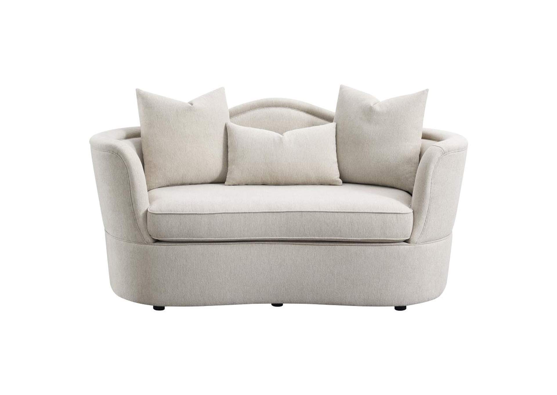 Kamilah 2-piece Upholstered Living Room Set with Camel Back Beige image 9