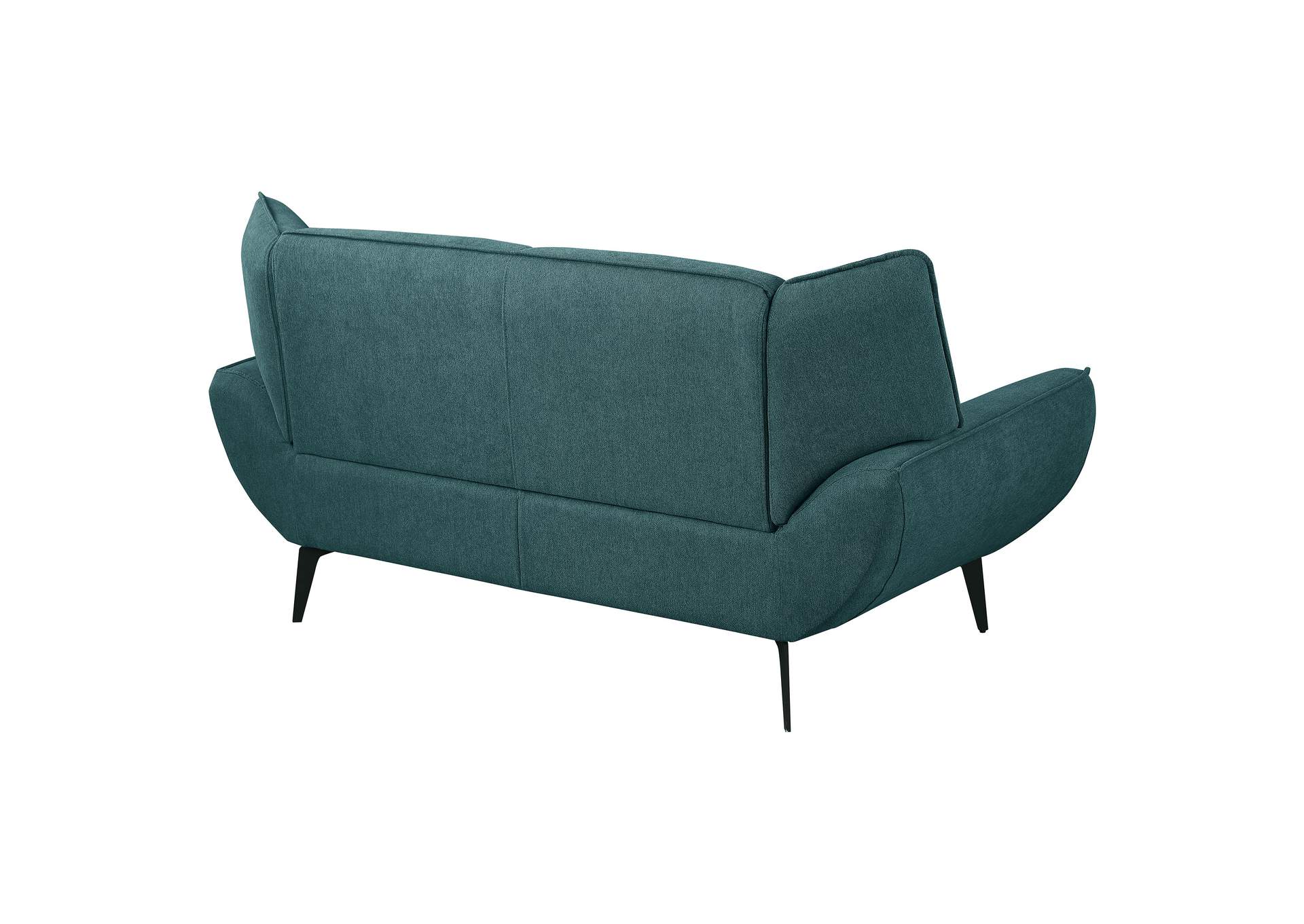Acton Upholstered Flared Arm Loveseat Teal Blue