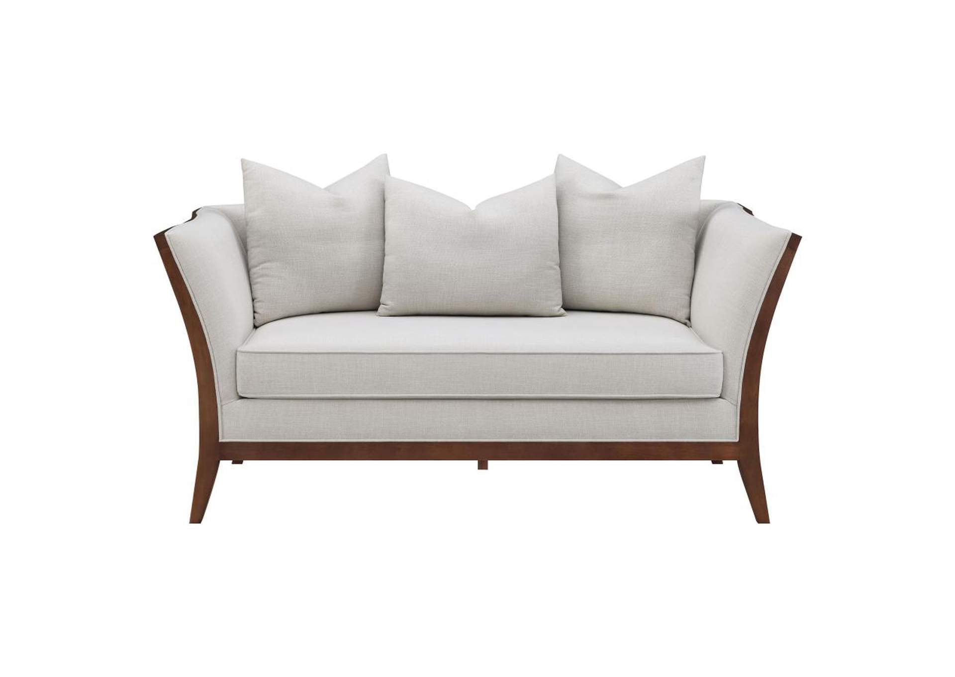 Lorraine 2-piece Upholstered Living Room Set with Flared Arms Beige image 8