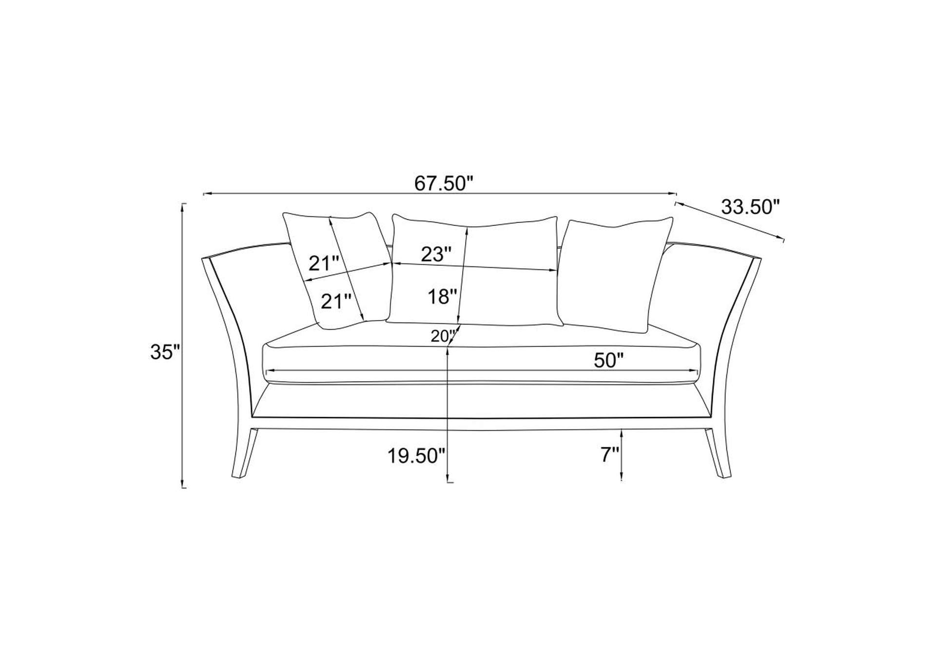 Lorraine 3-piece Upholstered Living Room Set with Flared Arms Beige image 14