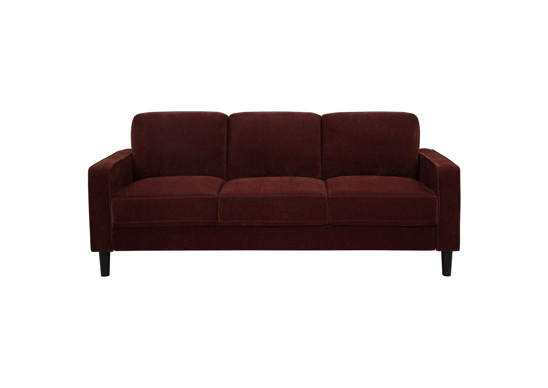 Ruth 2-piece Fabric Upholstered Track Arm Sofa Rust Red image 4