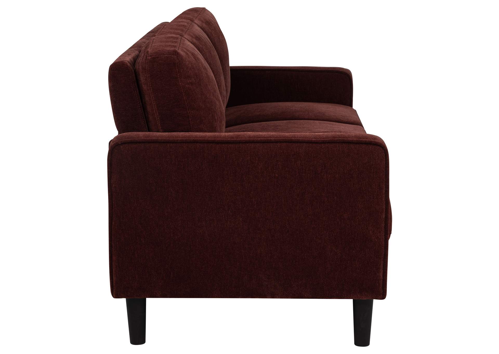 Ruth 2-piece Fabric Upholstered Track Arm Sofa Rust Red image 6