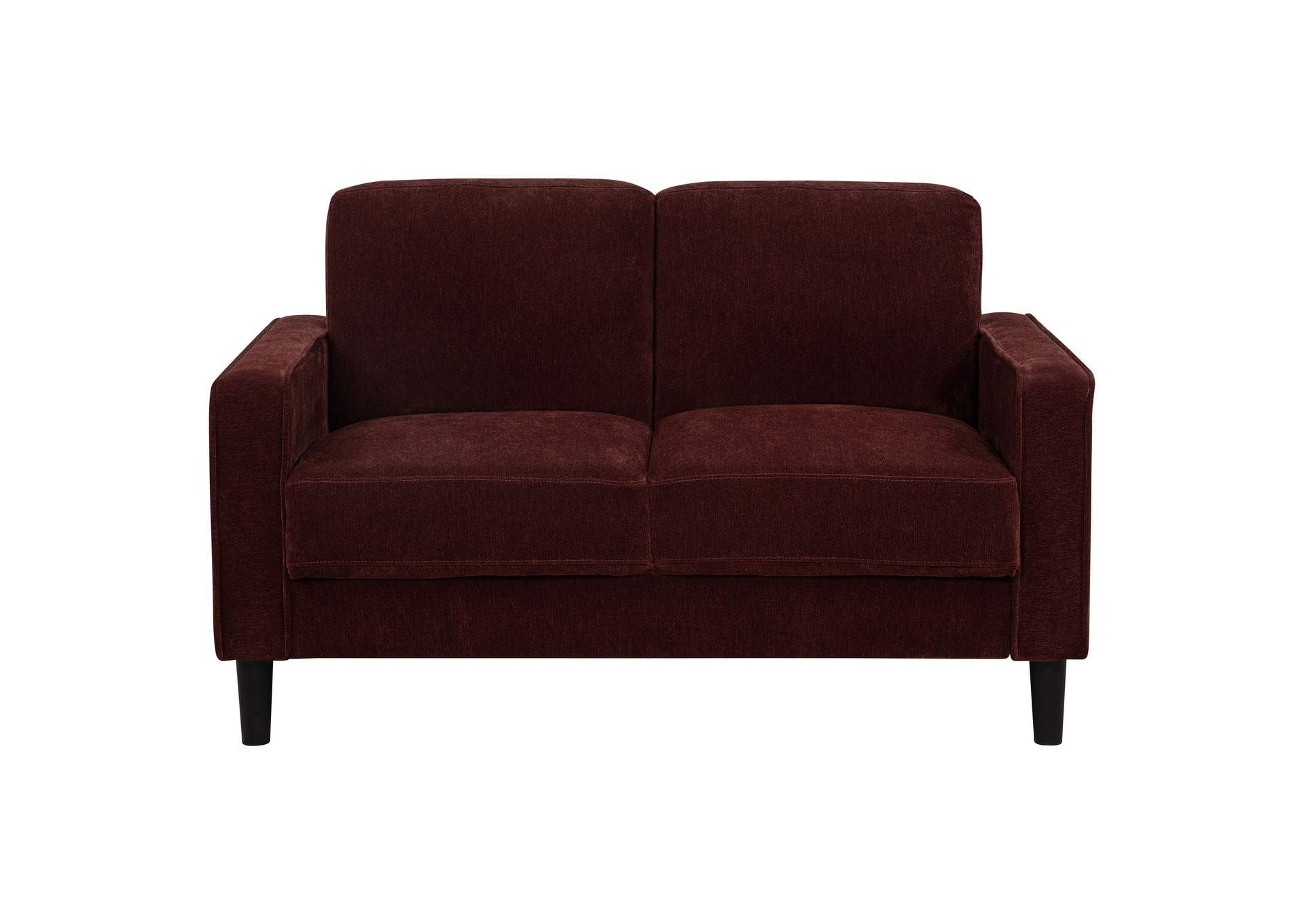Ruth 2-piece Fabric Upholstered Track Arm Sofa Rust Red image 8