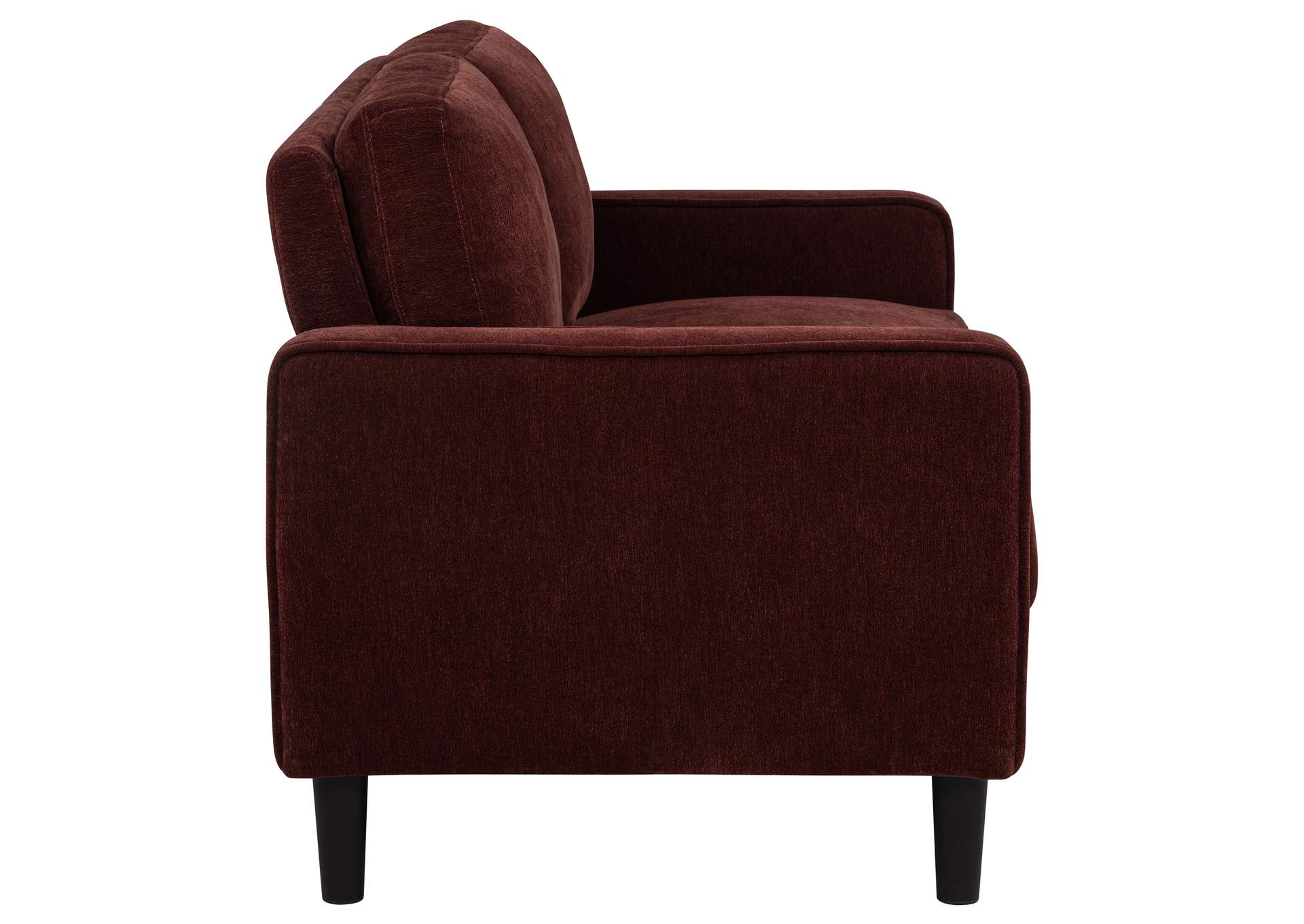 Ruth 2-piece Fabric Upholstered Track Arm Sofa Rust Red image 10