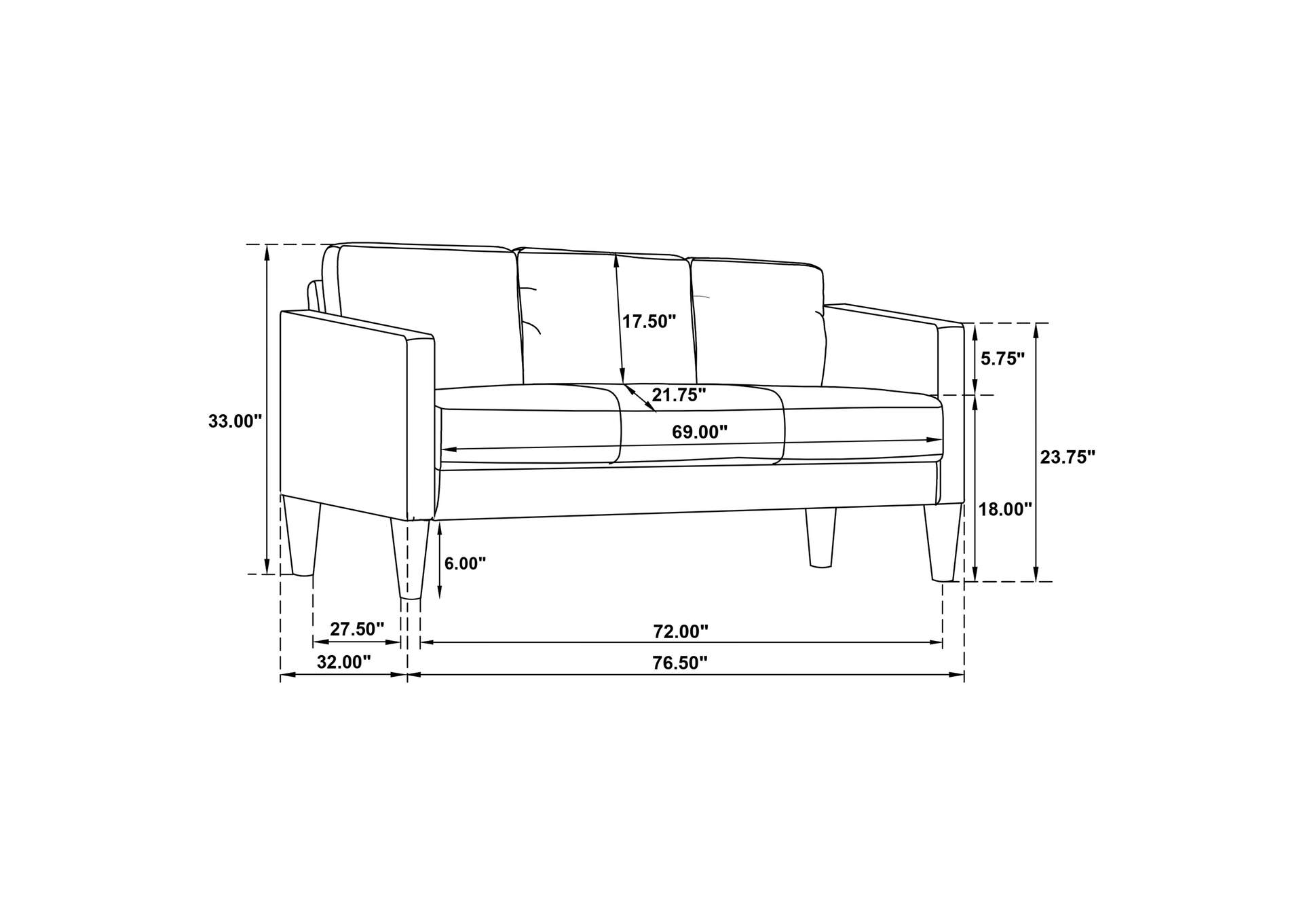 Ruth 2-piece Fabric Upholstered Track Arm Sofa Rust Red image 12