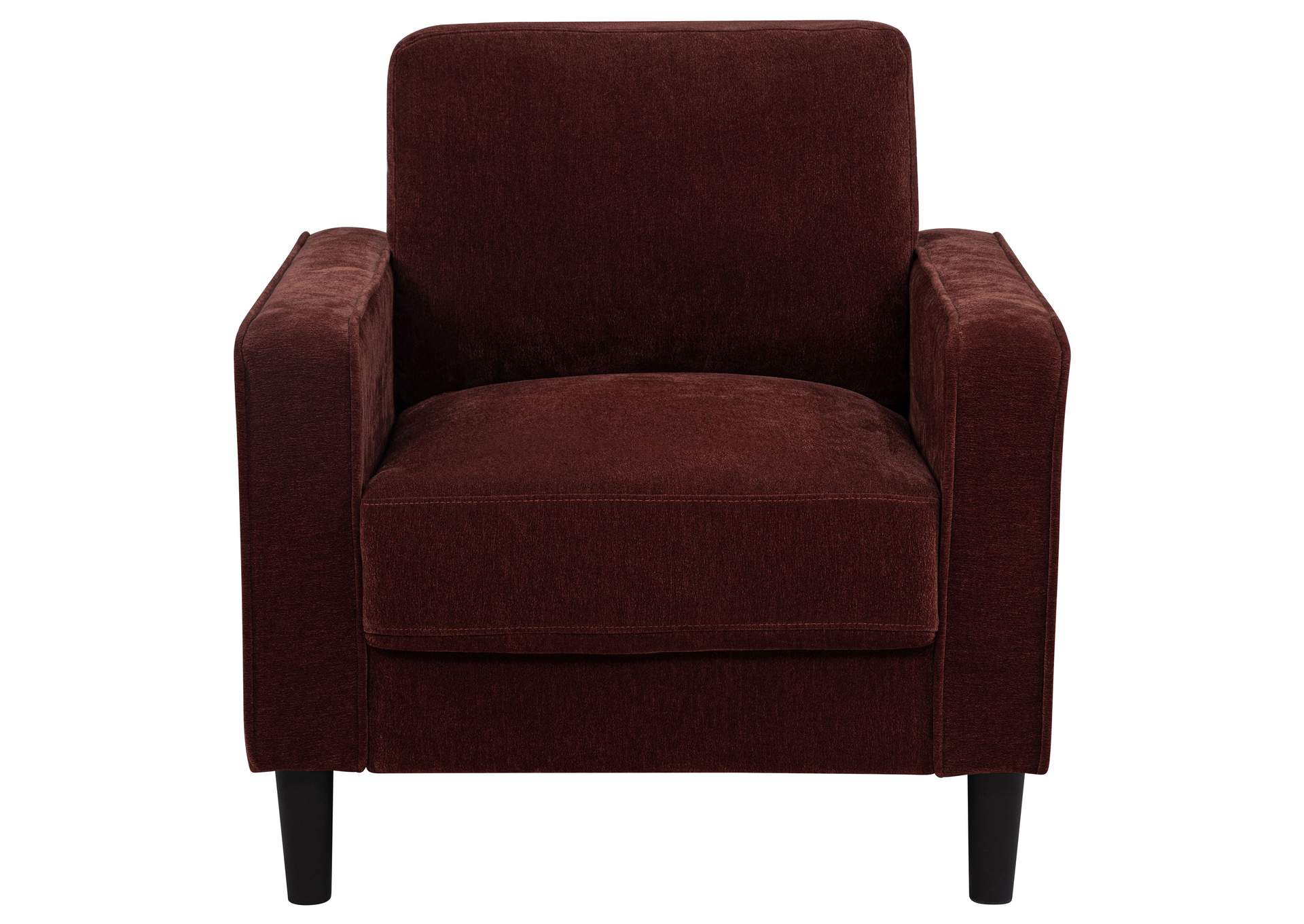 Ruth 3-piece Fabric Upholstered Track Arm Sofa Rust Red image 10