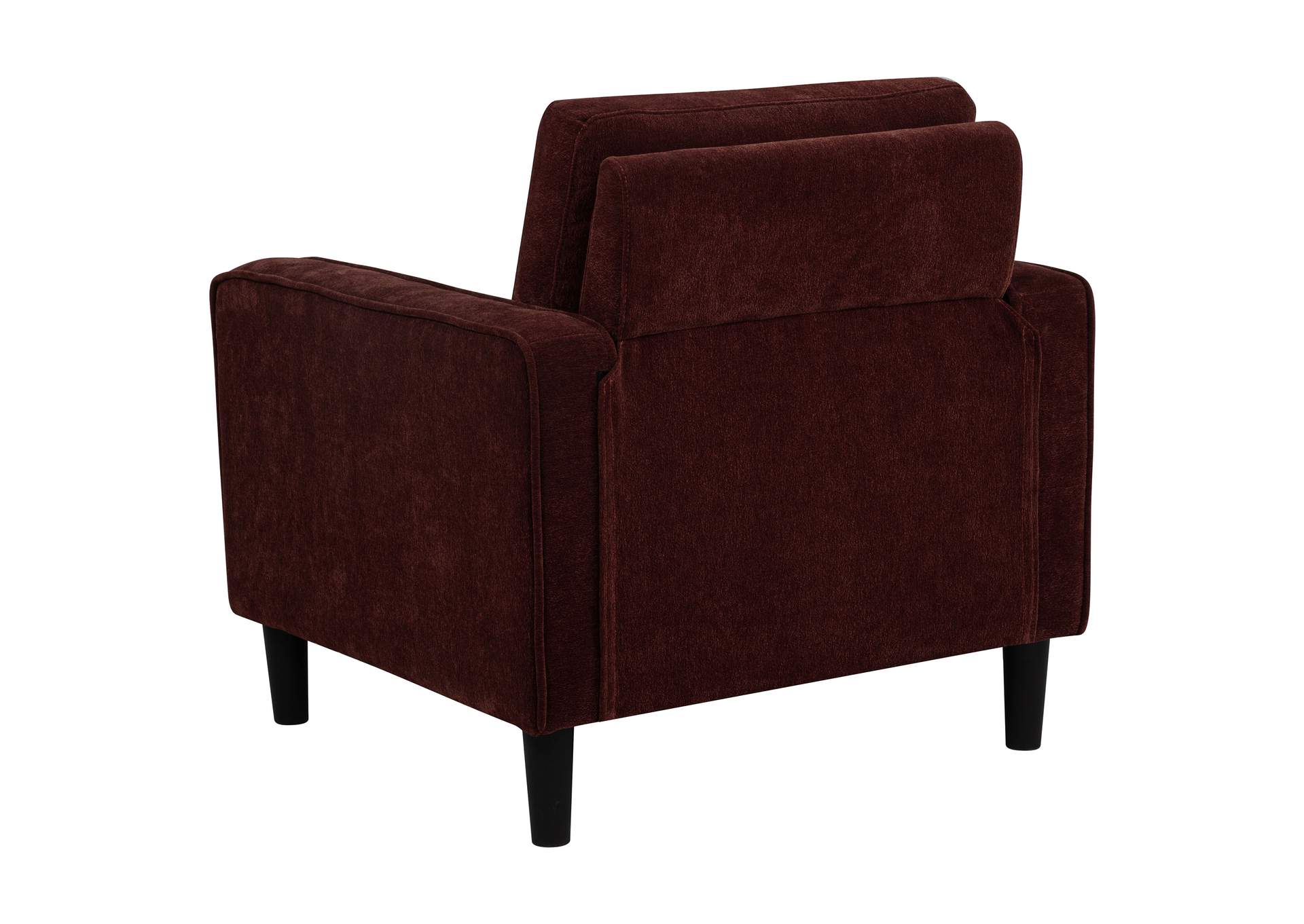 Ruth 3-piece Fabric Upholstered Track Arm Sofa Rust Red image 9
