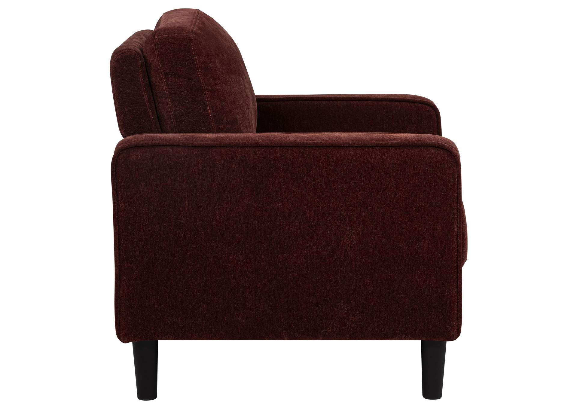 Ruth 3-piece Fabric Upholstered Track Arm Sofa Rust Red image 8