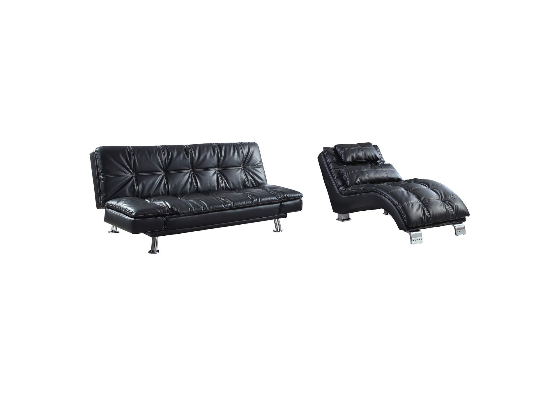 Dilleston Upholstered Chaise Black
