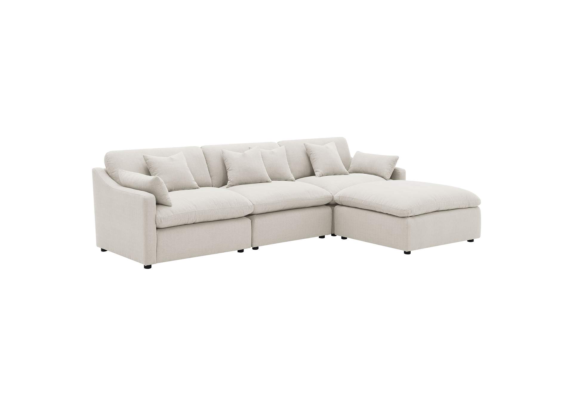 Hobson 4-piece Upholstered Modular Sectional Sofa Ivory image 3