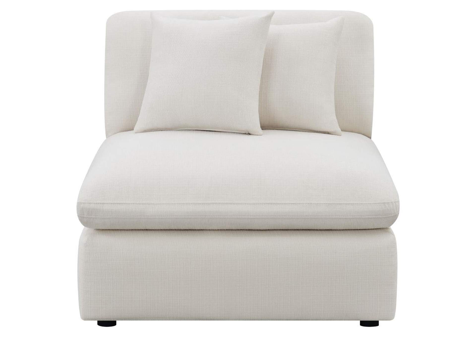 Hobson Cushion Back Armless Chair OffWhite