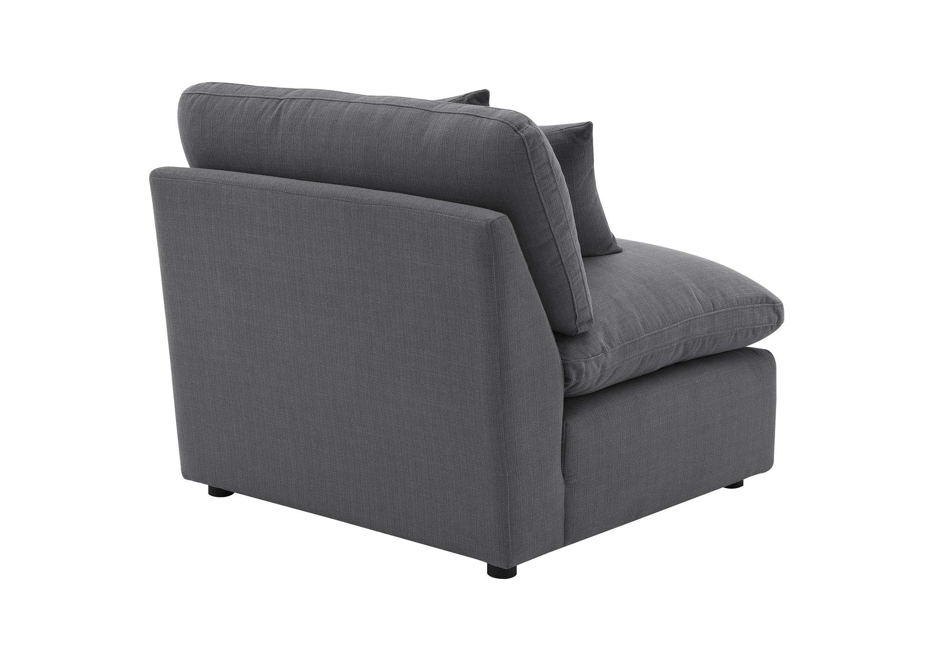 Hobson Upholstered Armless Chair Charcoal