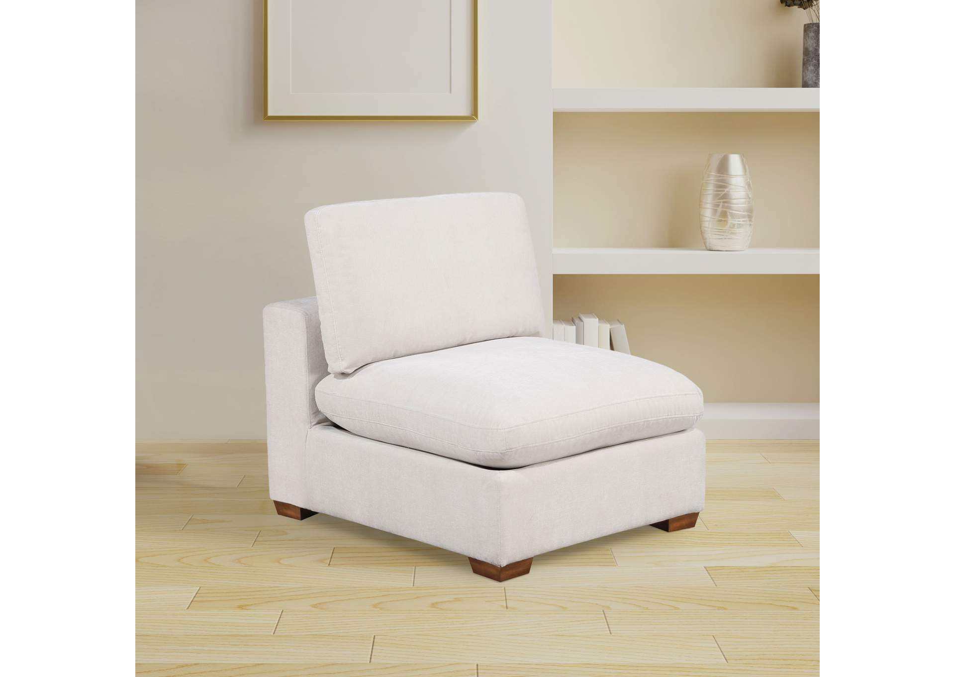 Lakeview Upholstered Armless Chair Ivory image 4