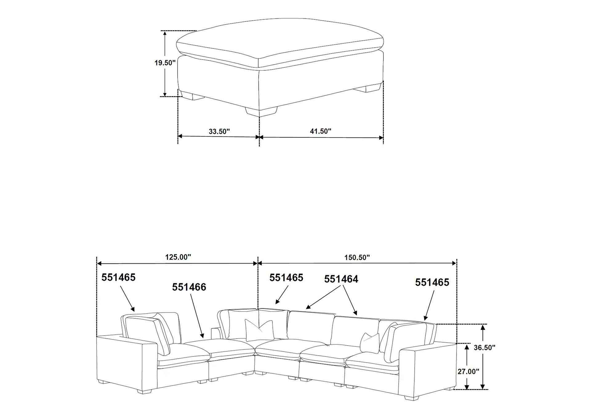 Lakeview 6-piece Upholstered Modular Sectional Chocolate image 13