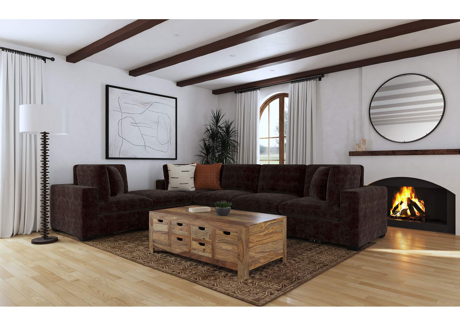 Lakeview Upholstered Armless Chair Dark Chocolate image 9