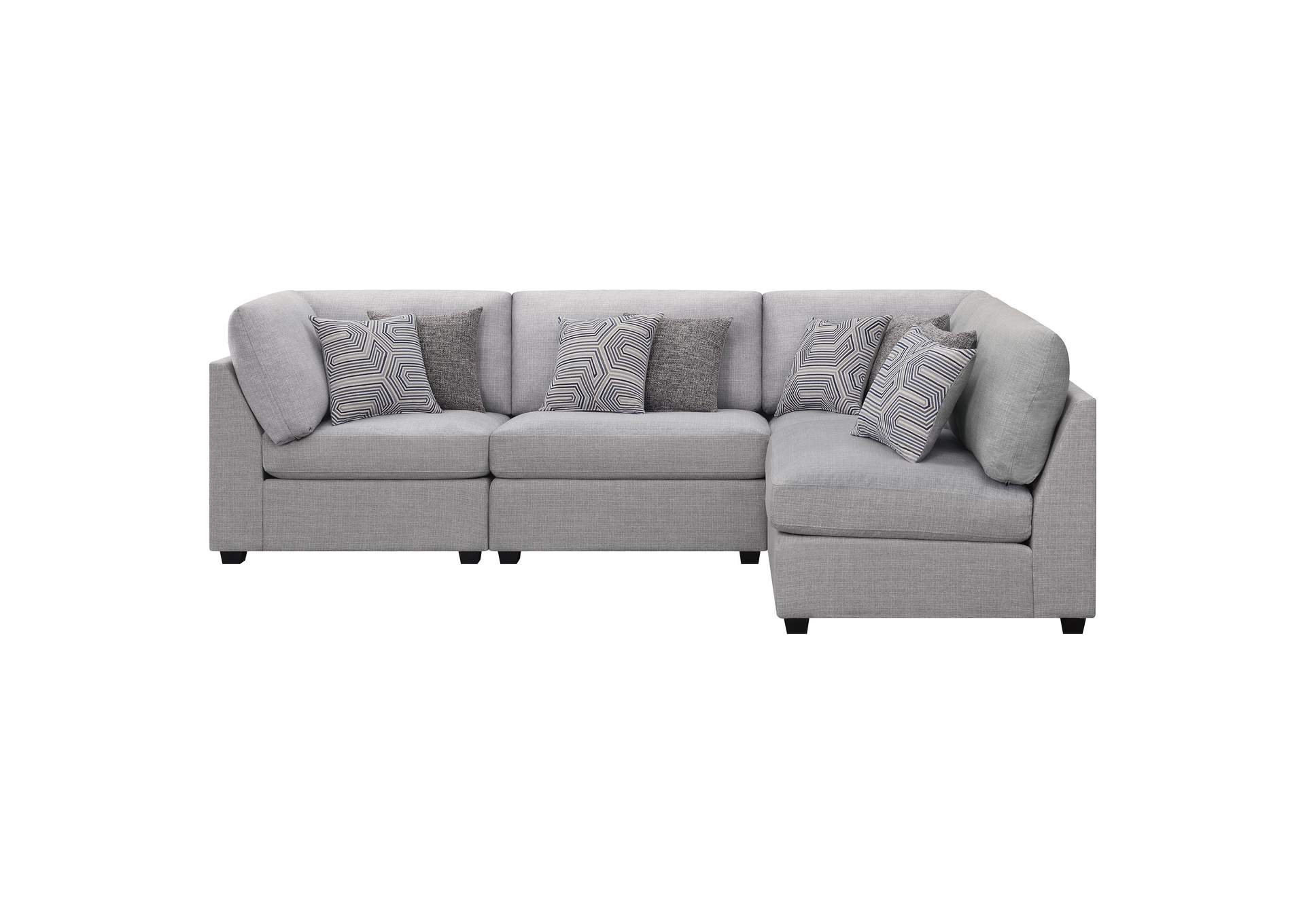 Cambria 4-piece Upholstered Modular Sectional Sofa Grey