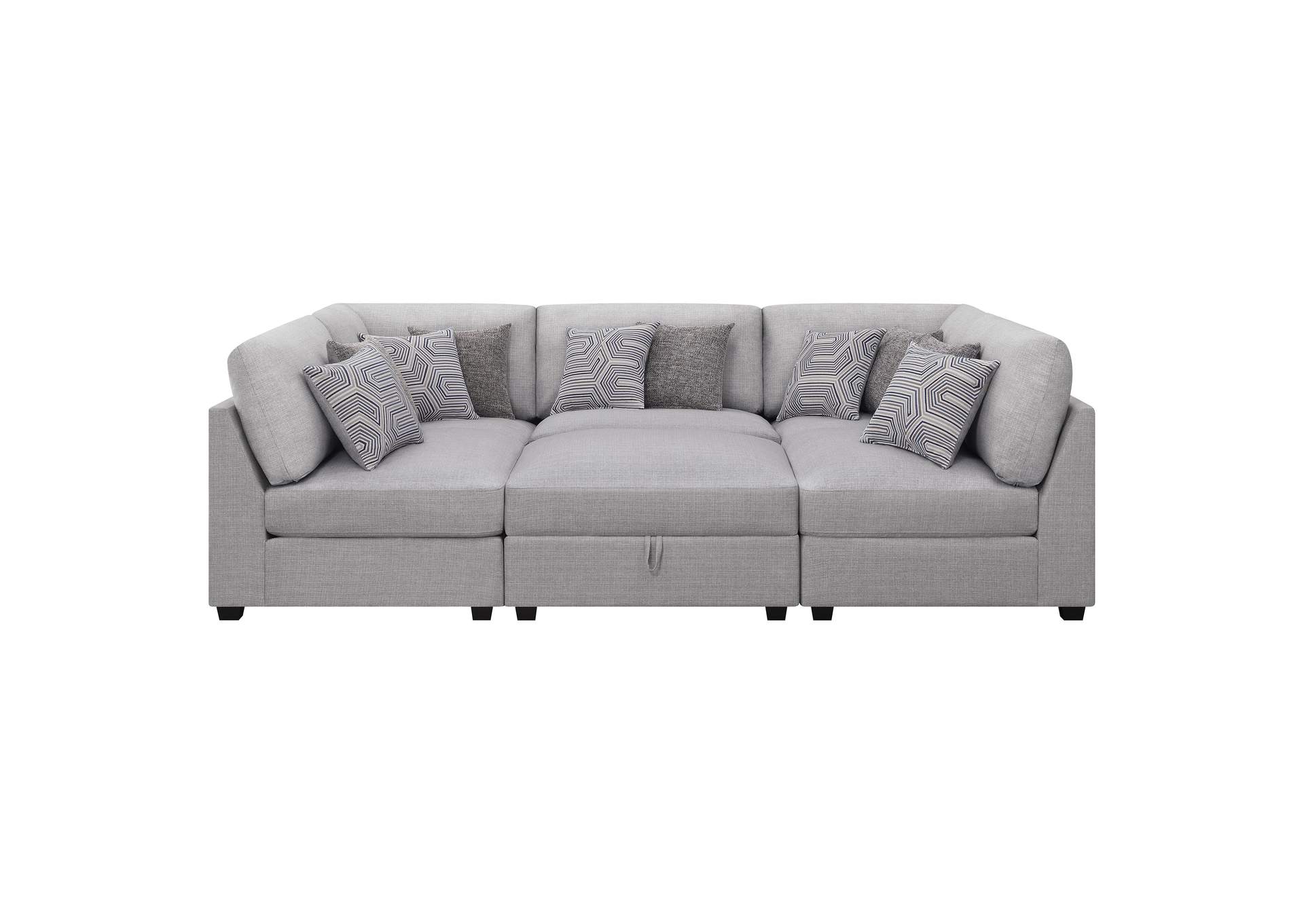 Cambria 6-piece Upholstered Modular Sectional Sofa Grey