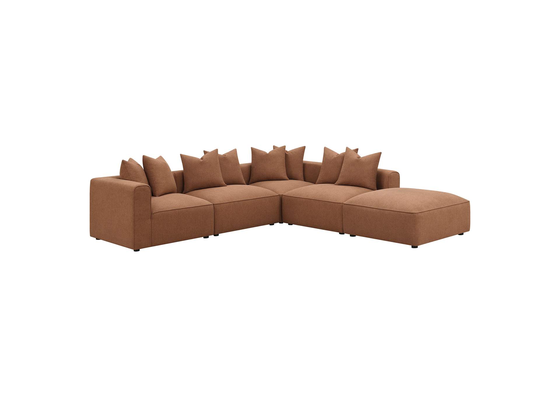 Jennifer Square Upholstered Ottoman Terracotta
