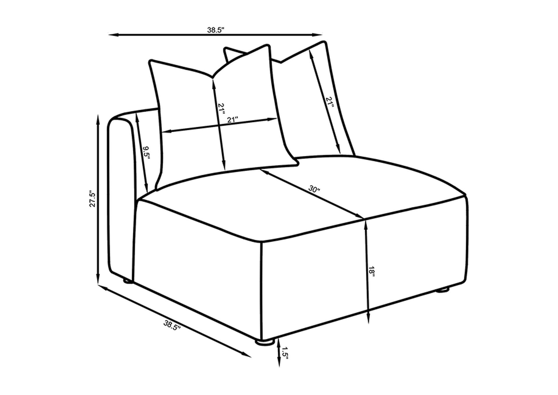 Jennifer Upholstered Armless Chair Grey