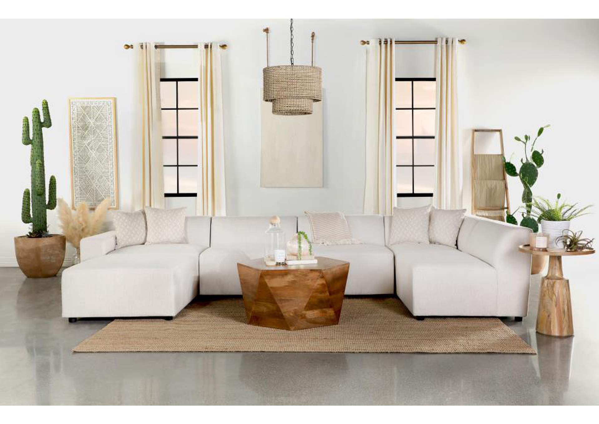 Freddie 7-piece Upholstered Modular Sectional Pearl image 1