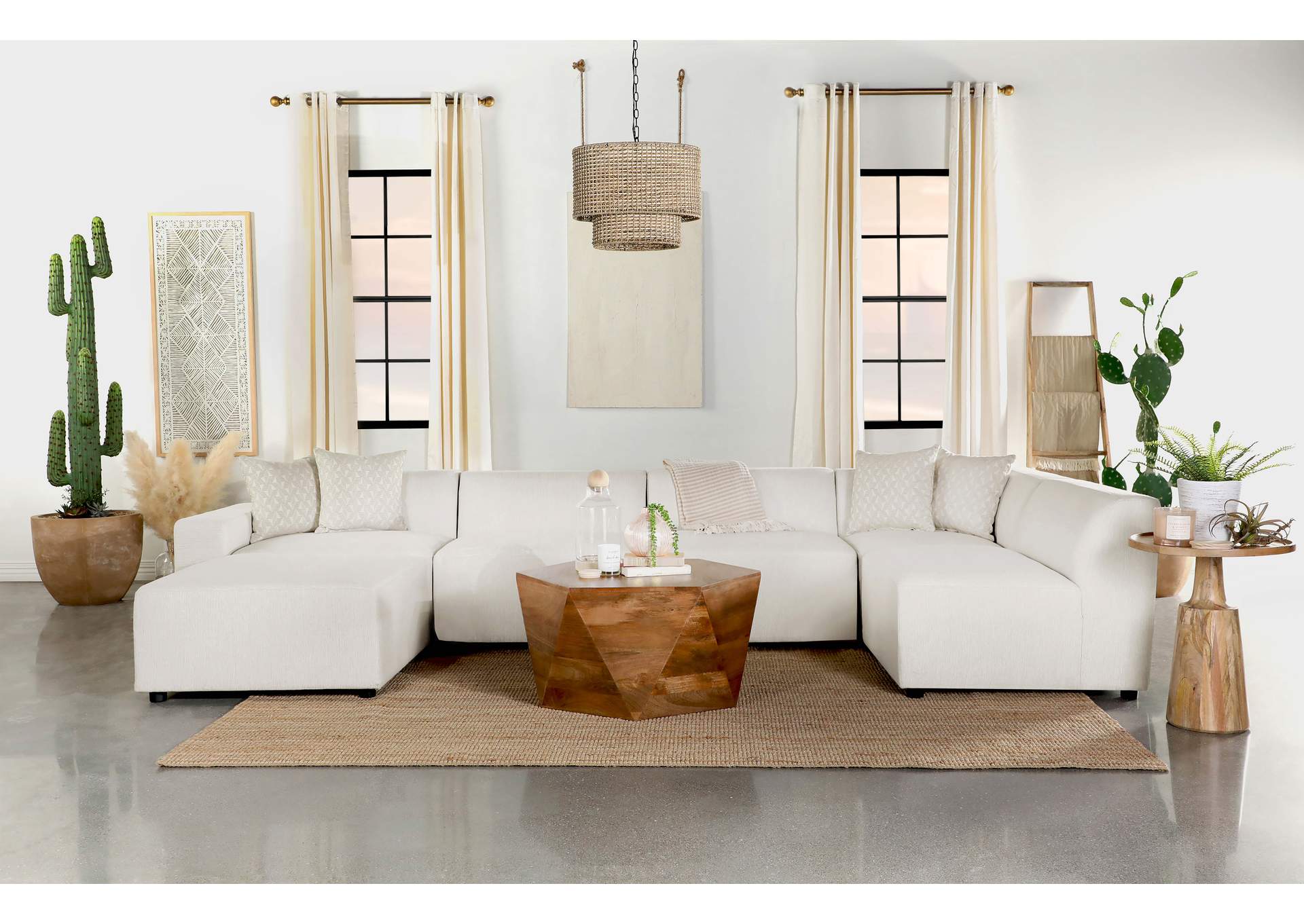 Freddie Square Upholstered Ottoman Pearl