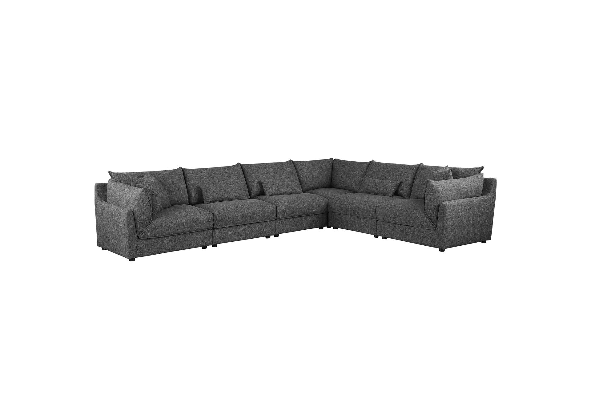 Sasha Upholstered Armless Chair Barely Black