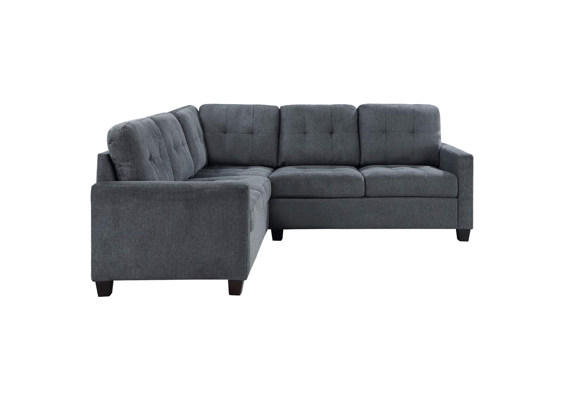 Georgina 3-piece Upholstered Sectional Sofa Steel Grey