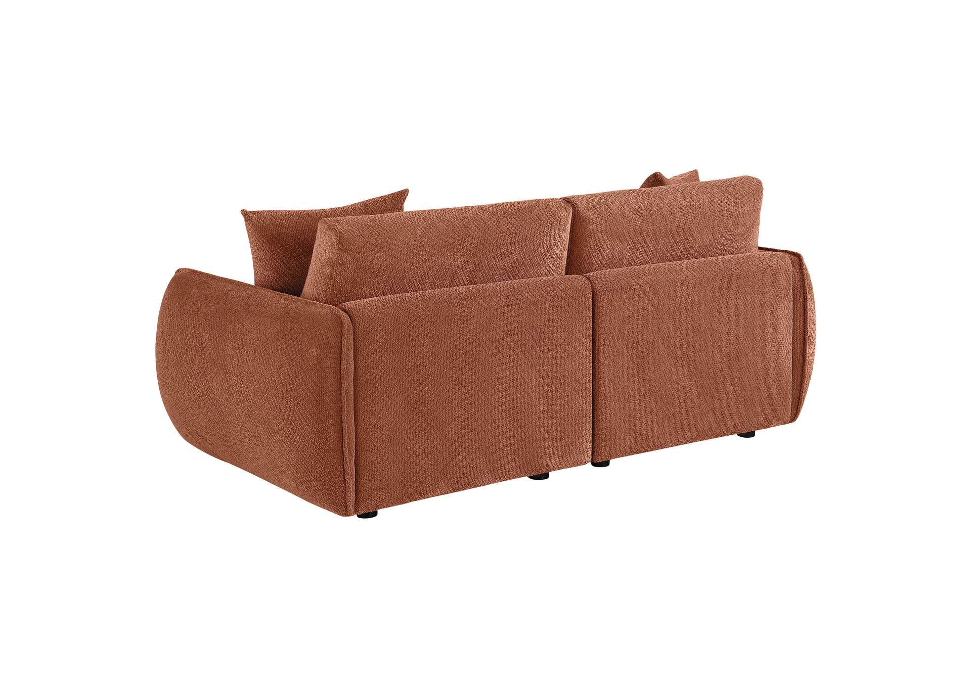 Elysia Chenille Upholstered Modular Lounge Loveseat Coral image 7
