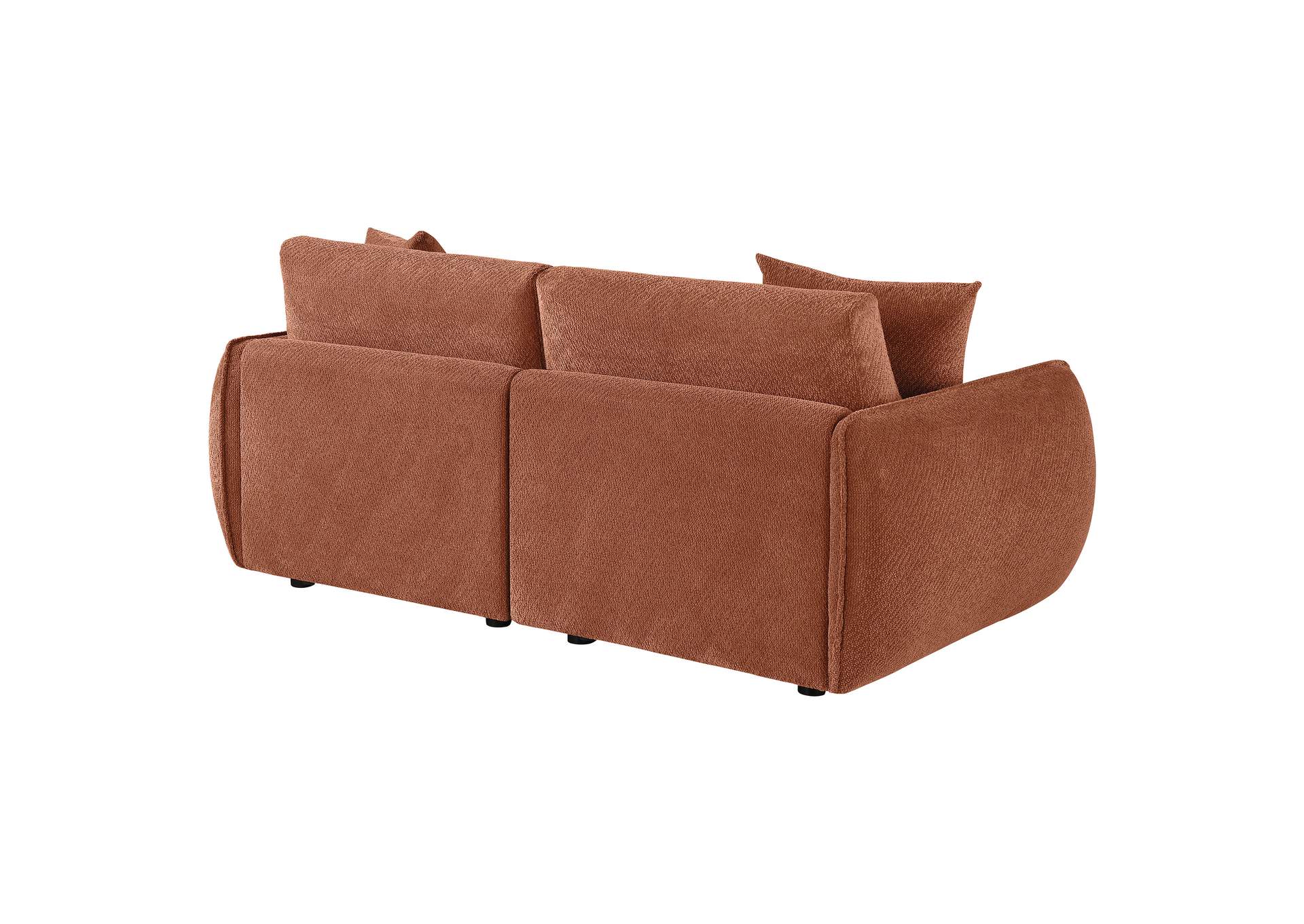 Elysia Chenille Upholstered Modular Lounge Loveseat Coral image 8