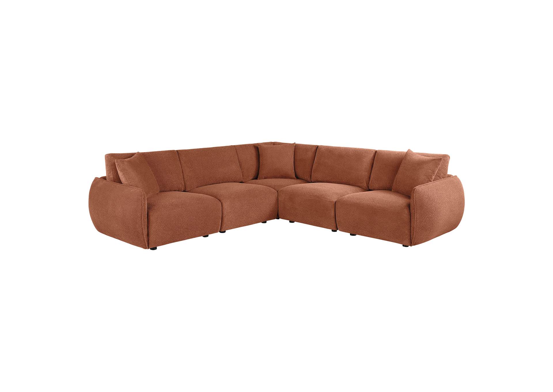 Elysia 5-piece Chenille Upholstered Modular Sectional Sofa Coral image 1