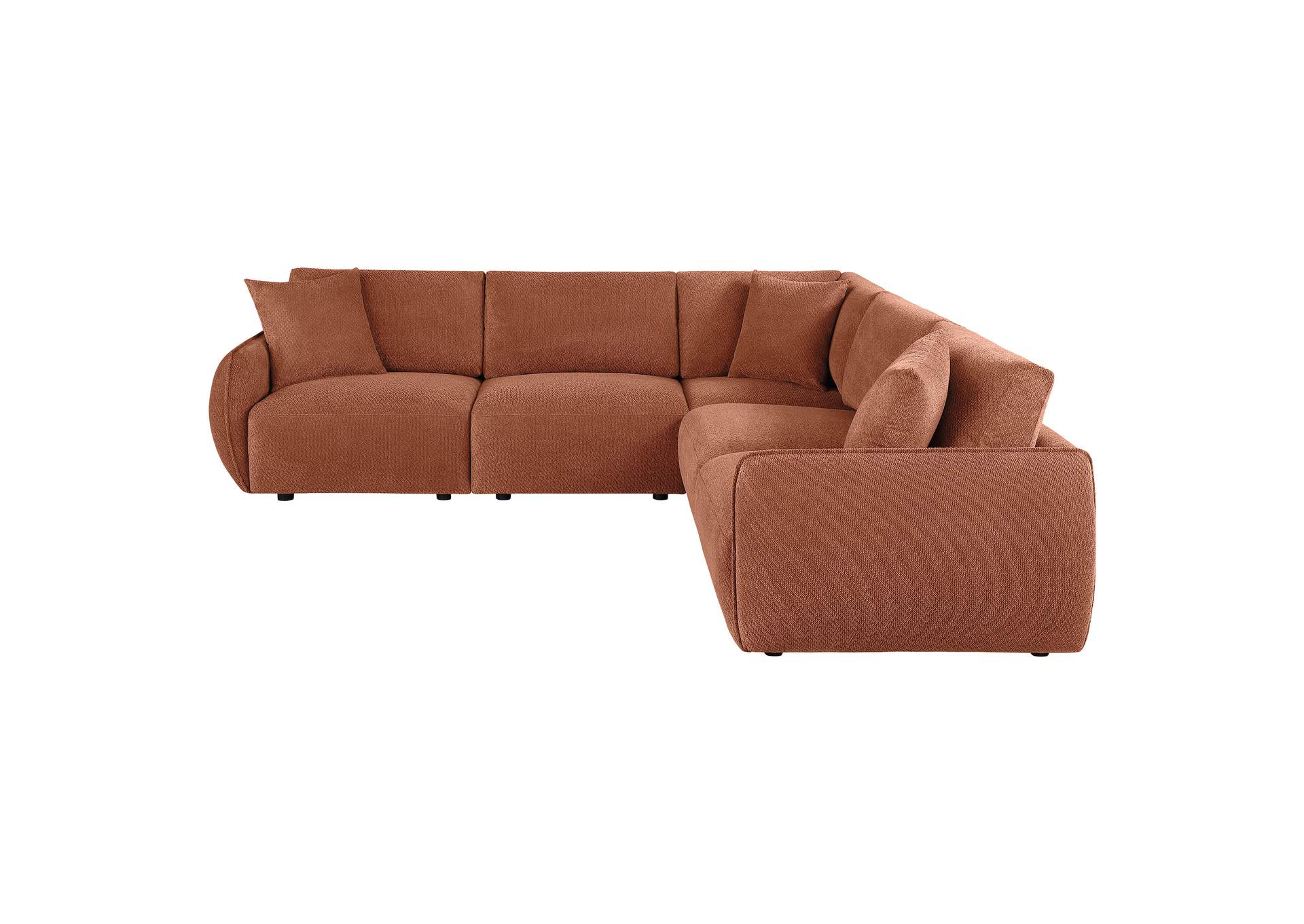 Elysia 5-piece Chenille Upholstered Modular Sectional Sofa Coral image 4