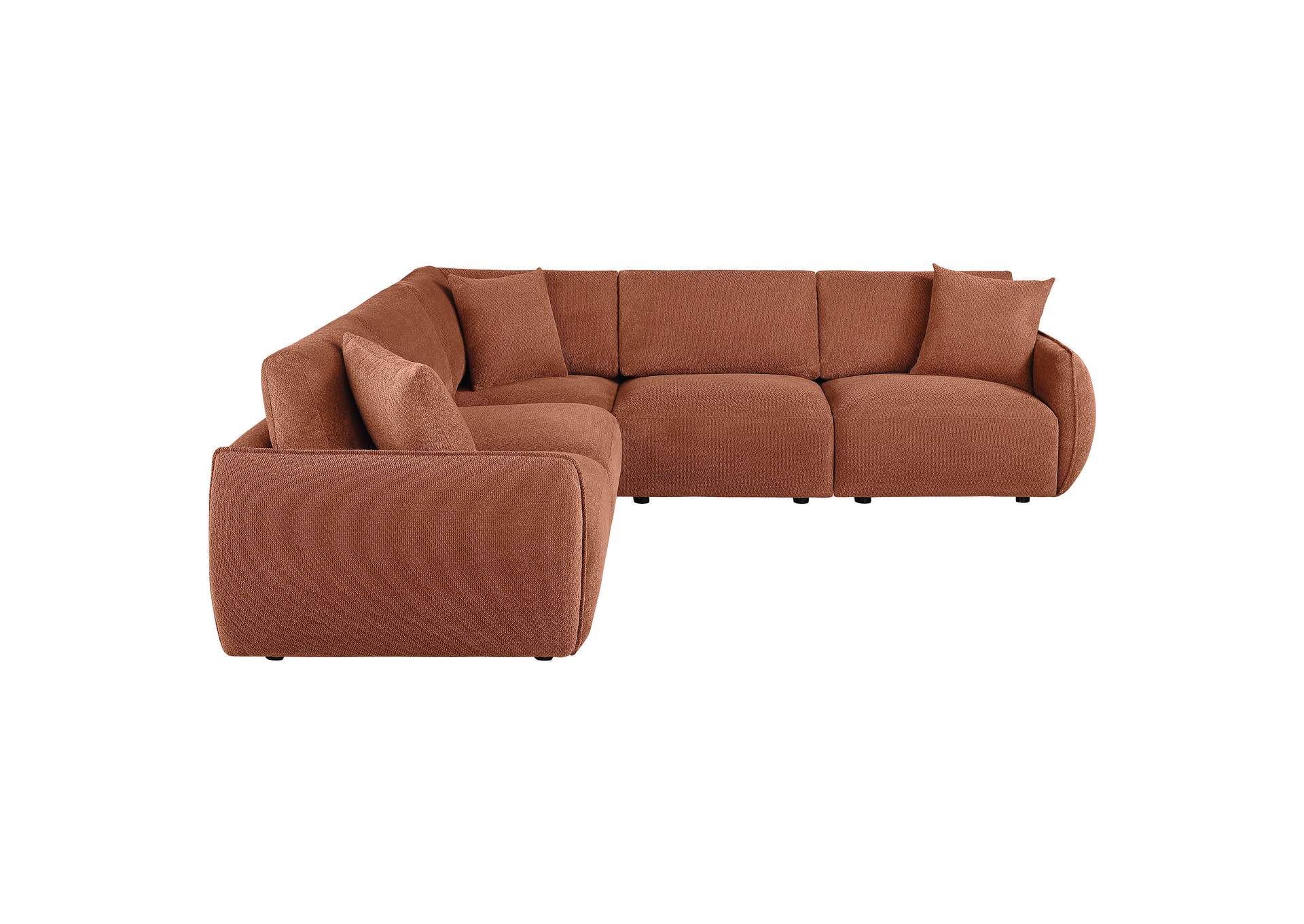 Elysia 5-piece Chenille Upholstered Modular Sectional Sofa Coral image 6