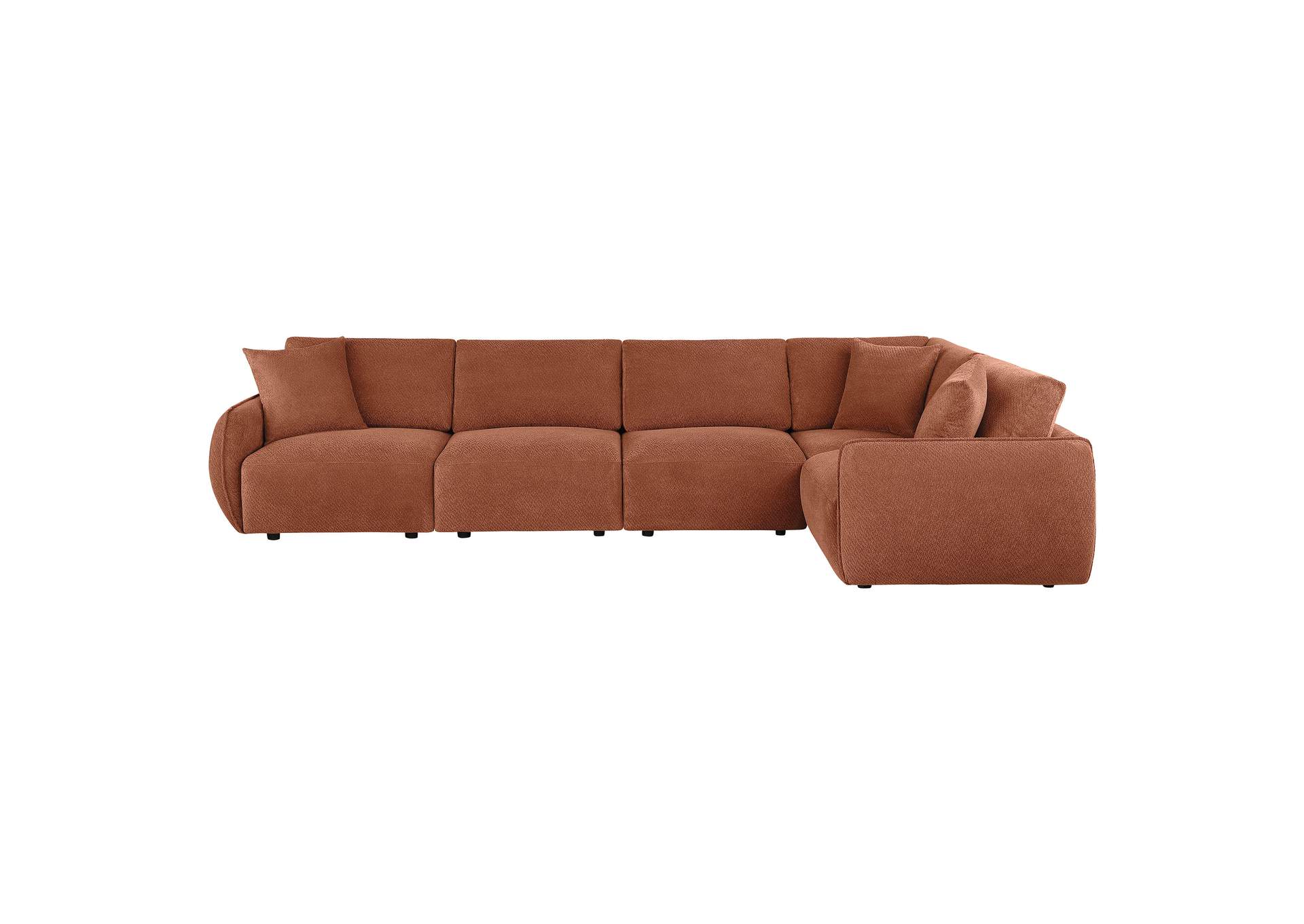 Elysia 5-piece Chenille Upholstered Modular Sectional Sofa Coral image 8