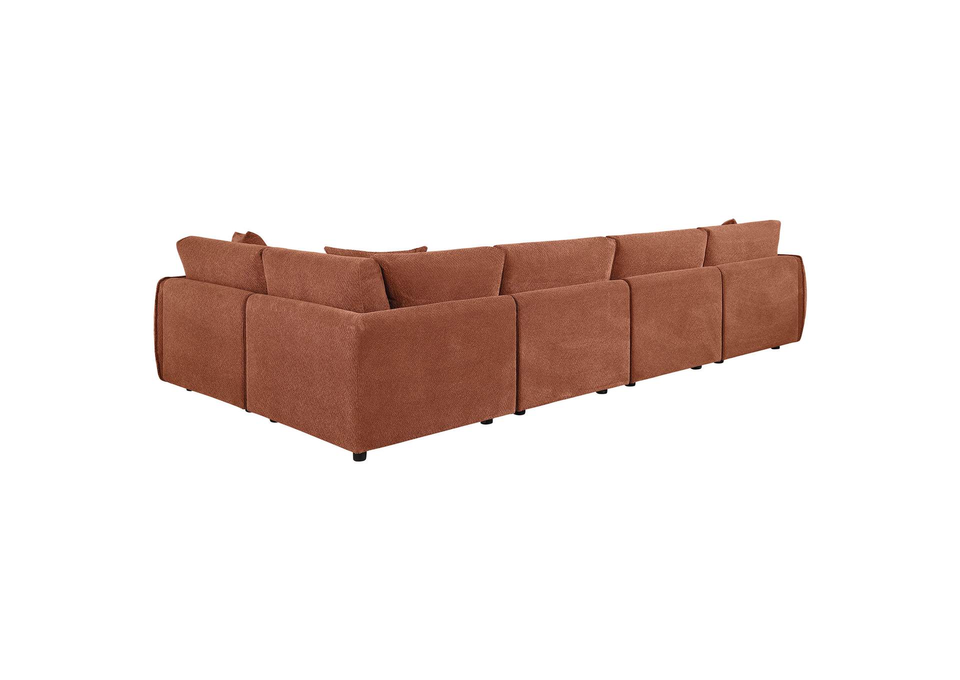 Elysia 5-piece Chenille Upholstered Modular Sectional Sofa Coral image 9