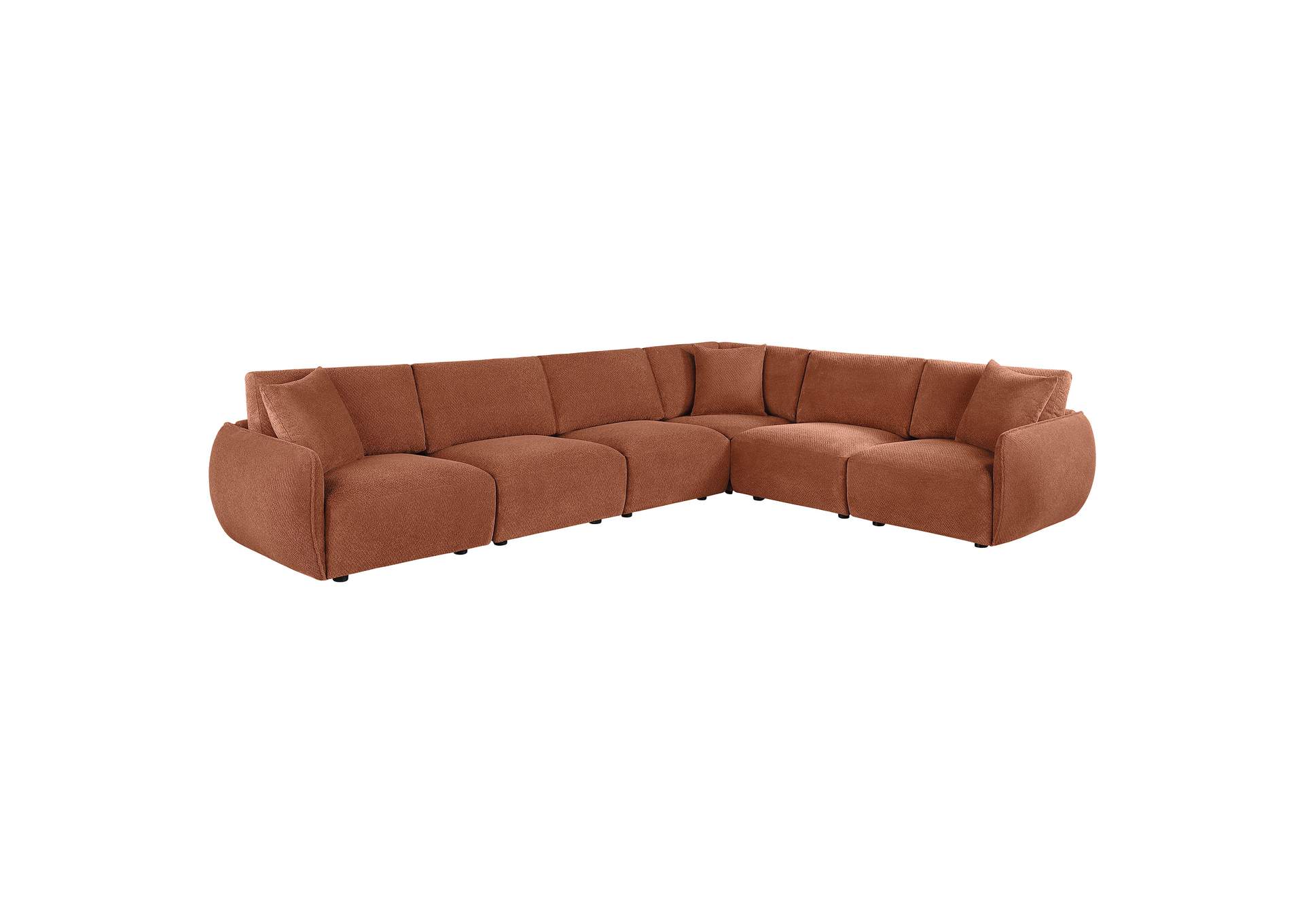 Elysia 6-piece Chenille Upholstered Modular Sectional Sofa Coral image 1