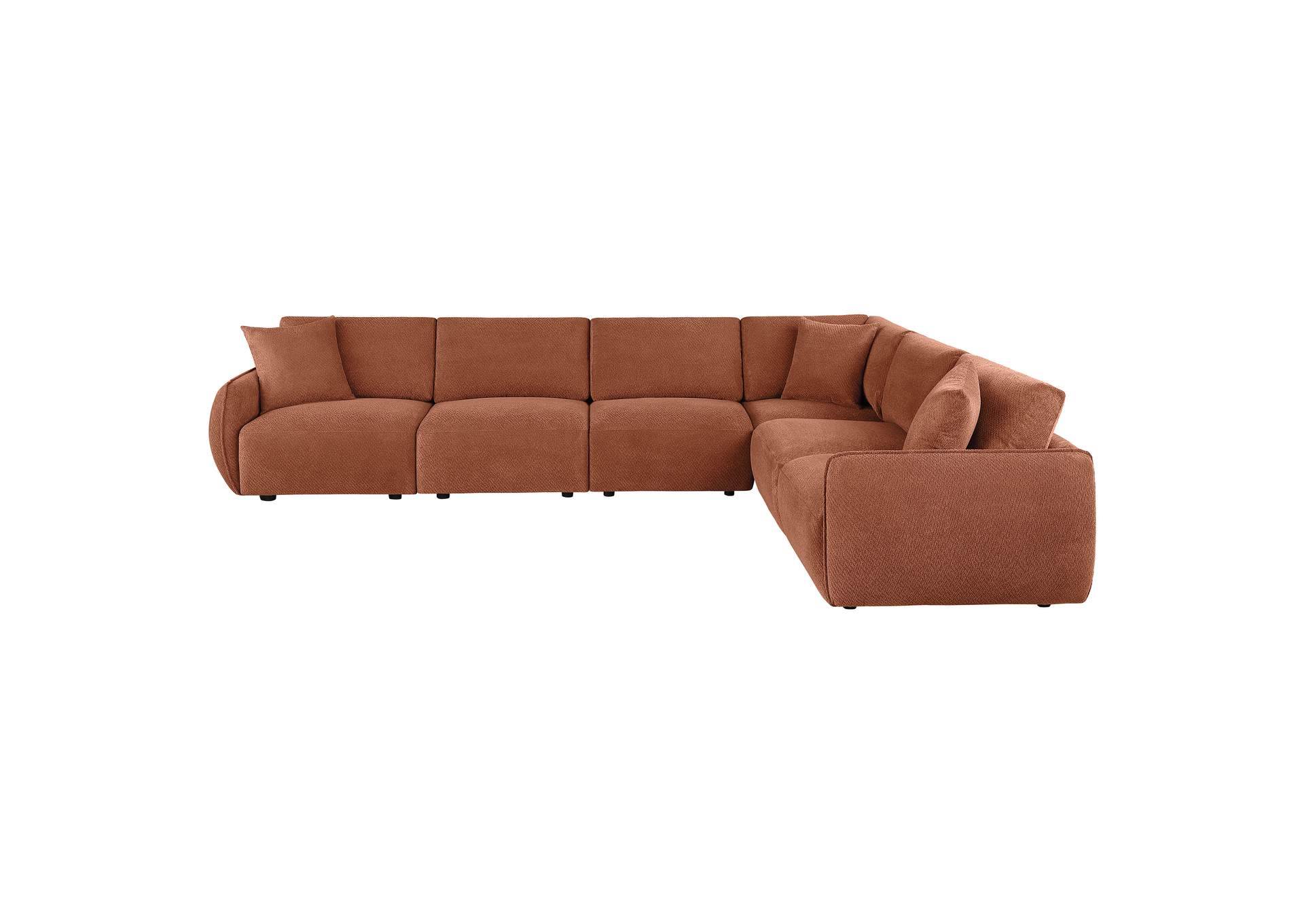 Elysia 6-piece Chenille Upholstered Modular Sectional Sofa Coral image 4