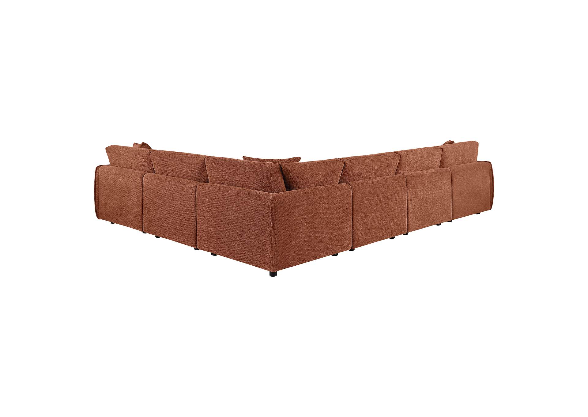 Elysia 6-piece Chenille Upholstered Modular Sectional Sofa Coral image 5