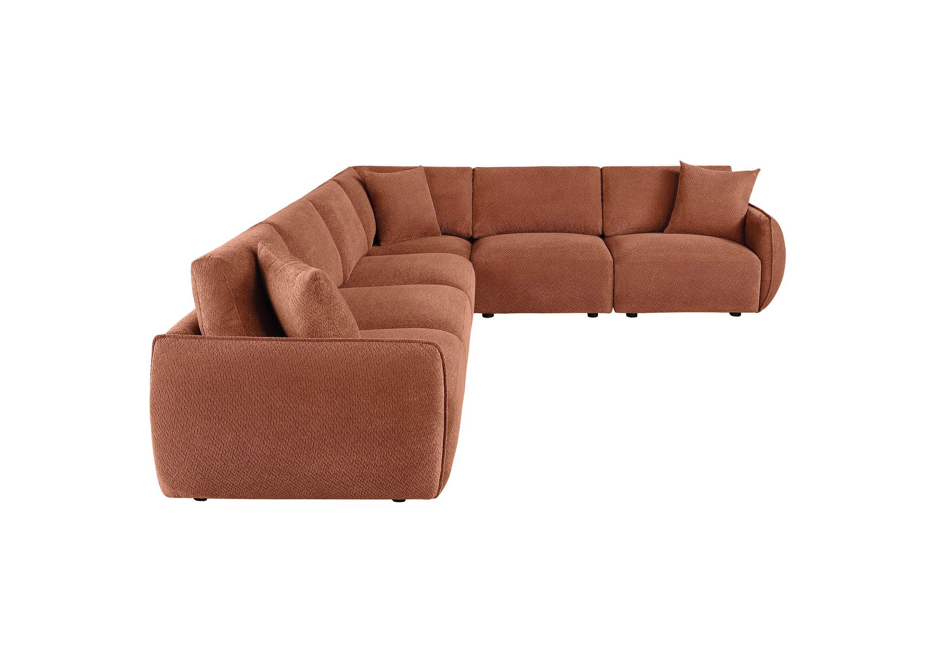 Elysia 6-piece Chenille Upholstered Modular Sectional Sofa Coral image 6