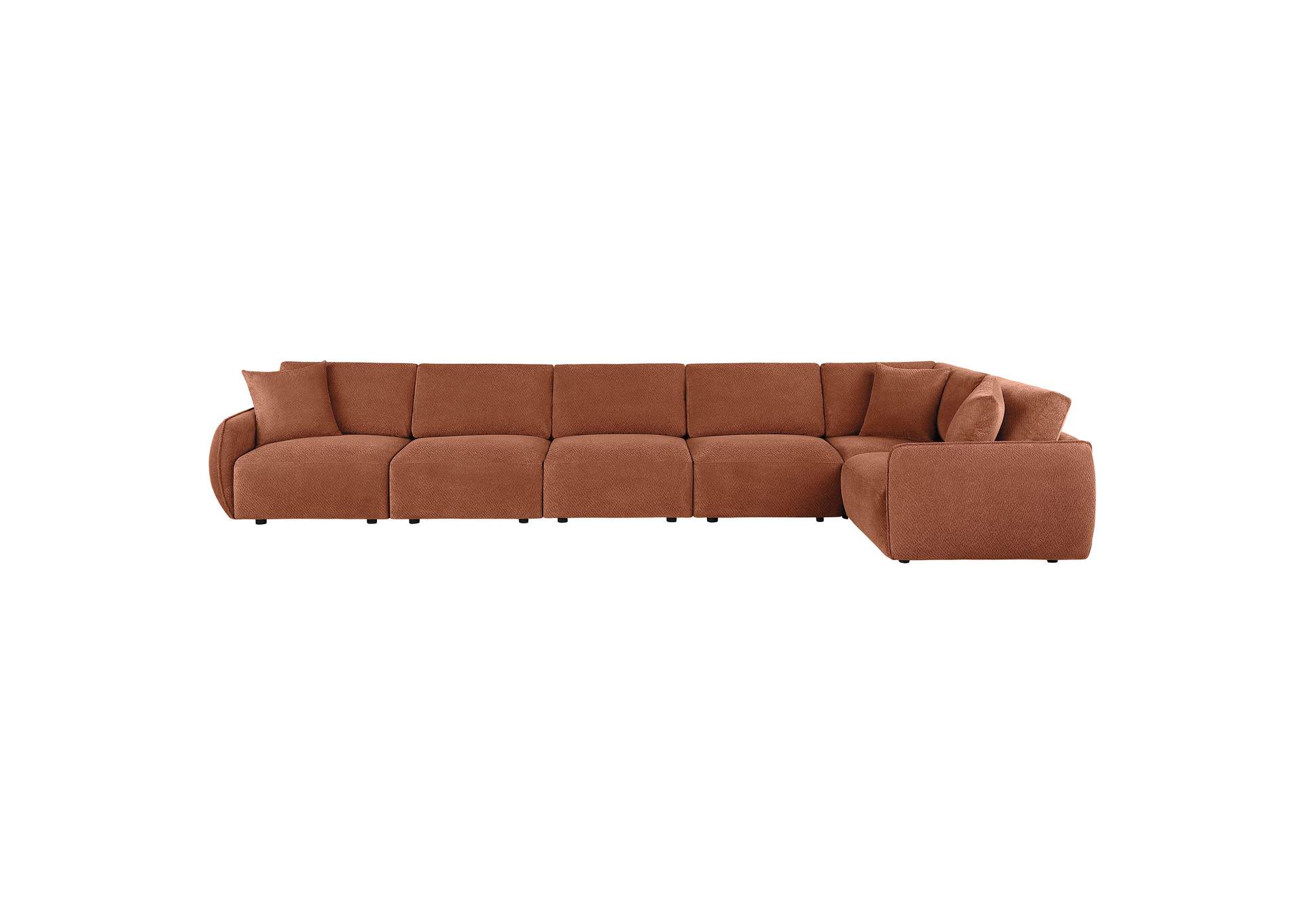 Elysia 6-piece Chenille Upholstered Modular Sectional Sofa Coral image 8